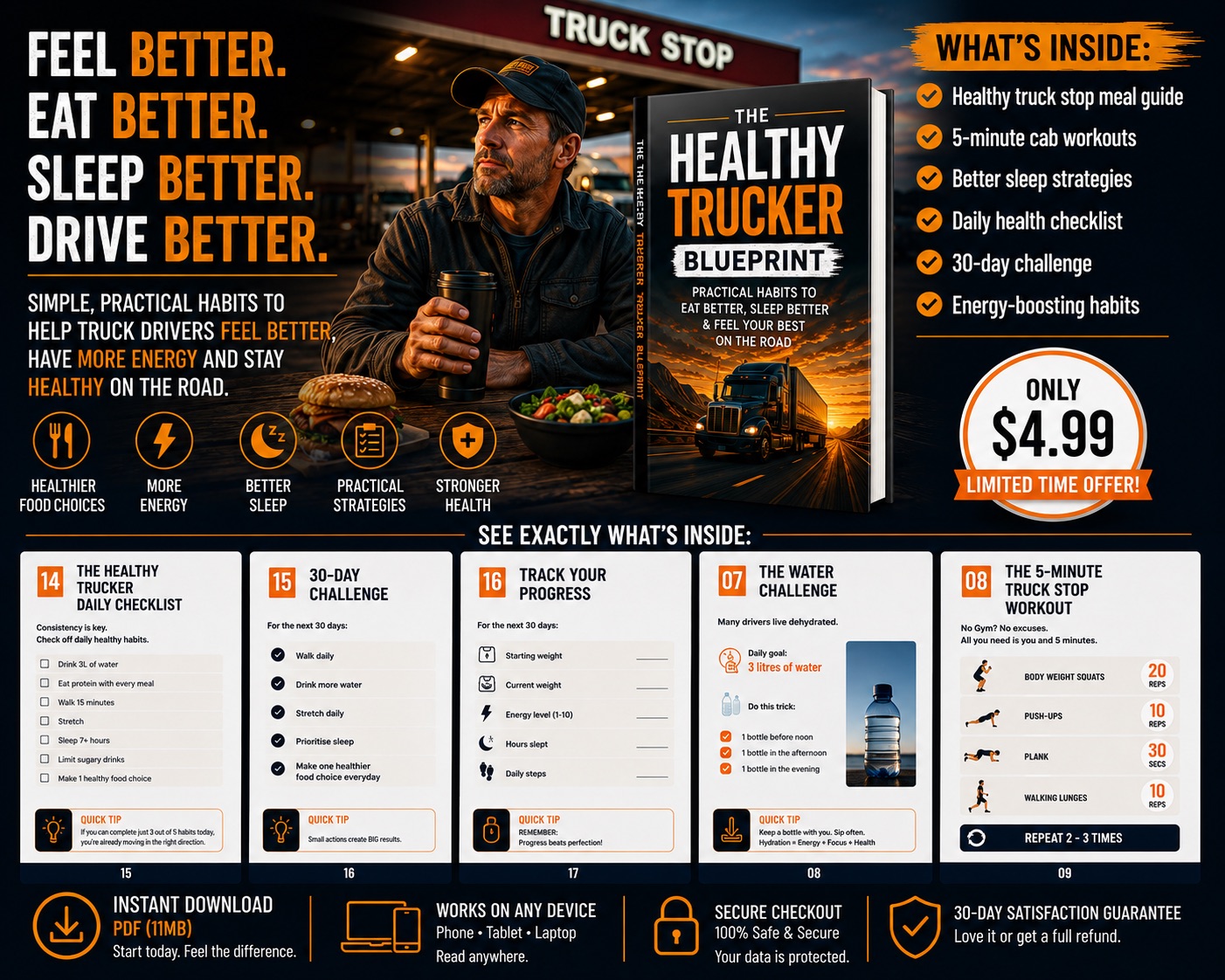 RoadFit Driver Facebook ad: Less stiffness. Better food choices.