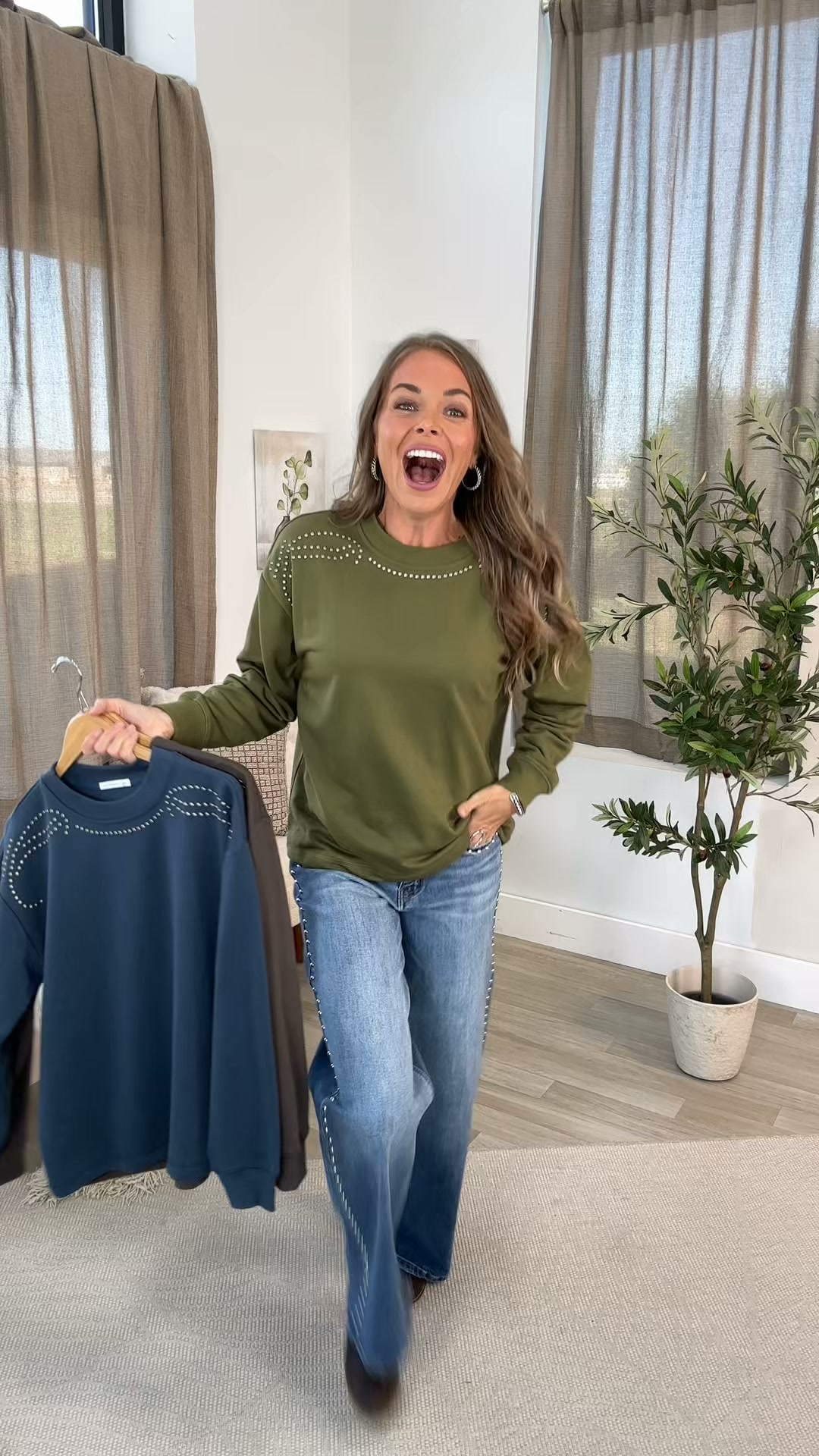 Filly Flair Facebook ad: NEW Studded Sweatshirt, Just $44