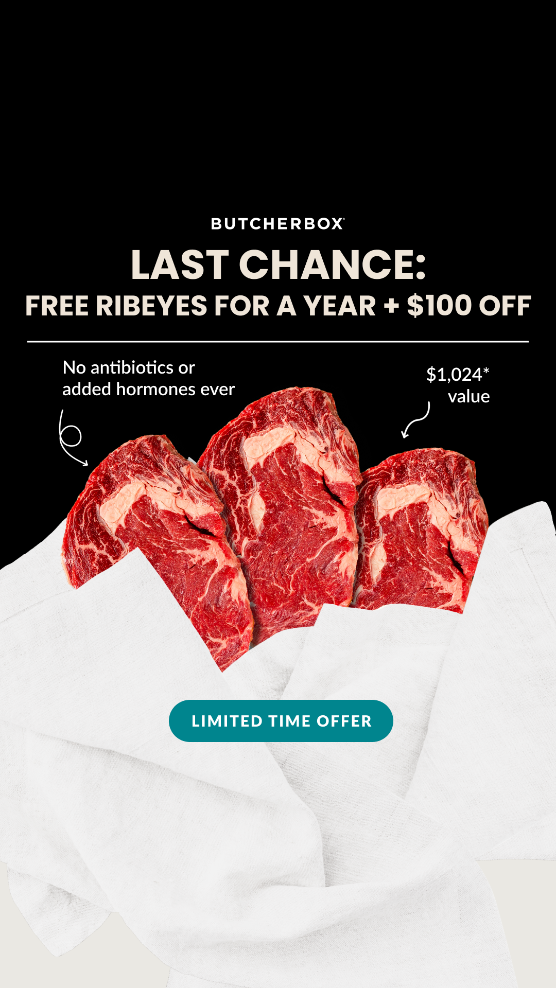 ButcherBox Facebook ad