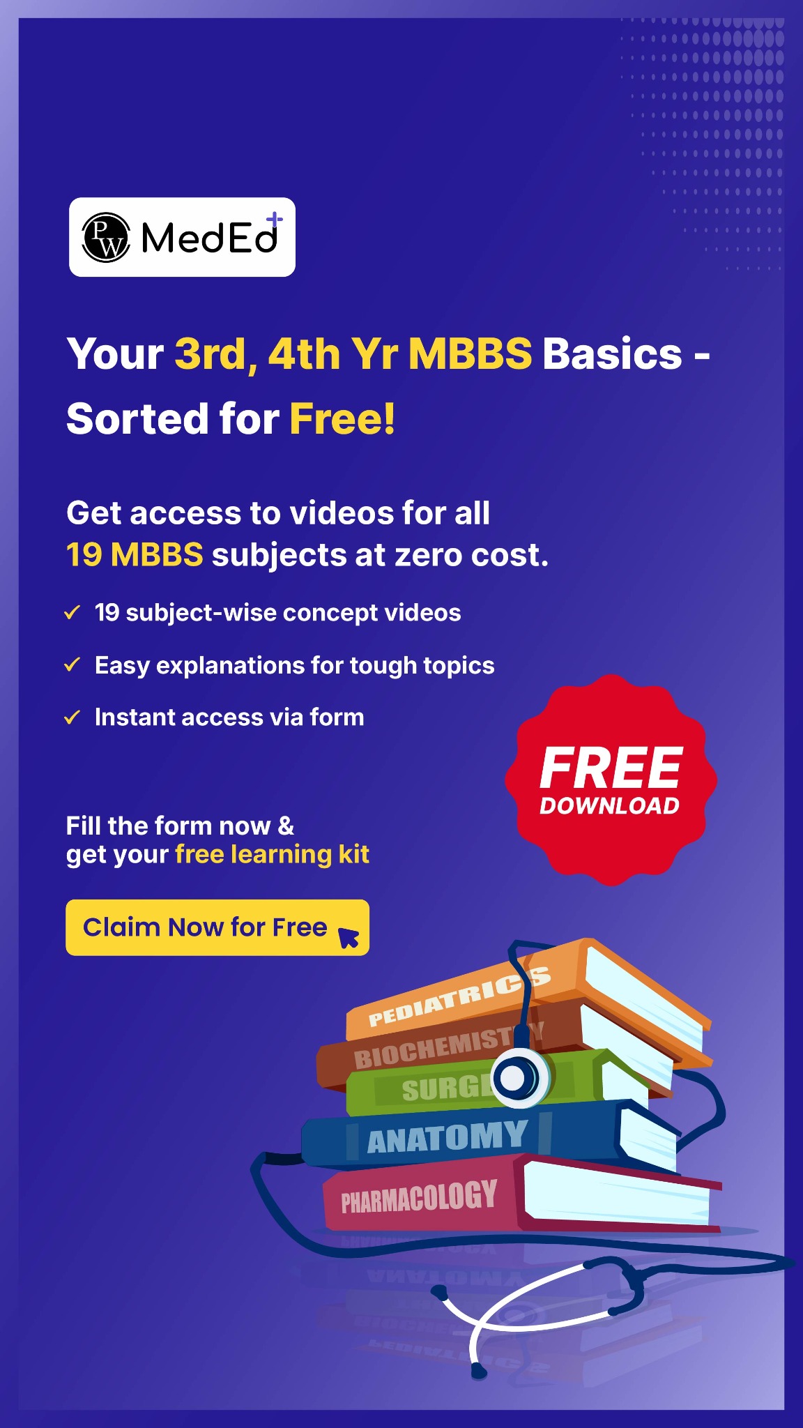 PW MedEd - NEET PG/NExT, FMGE Facebook ad
