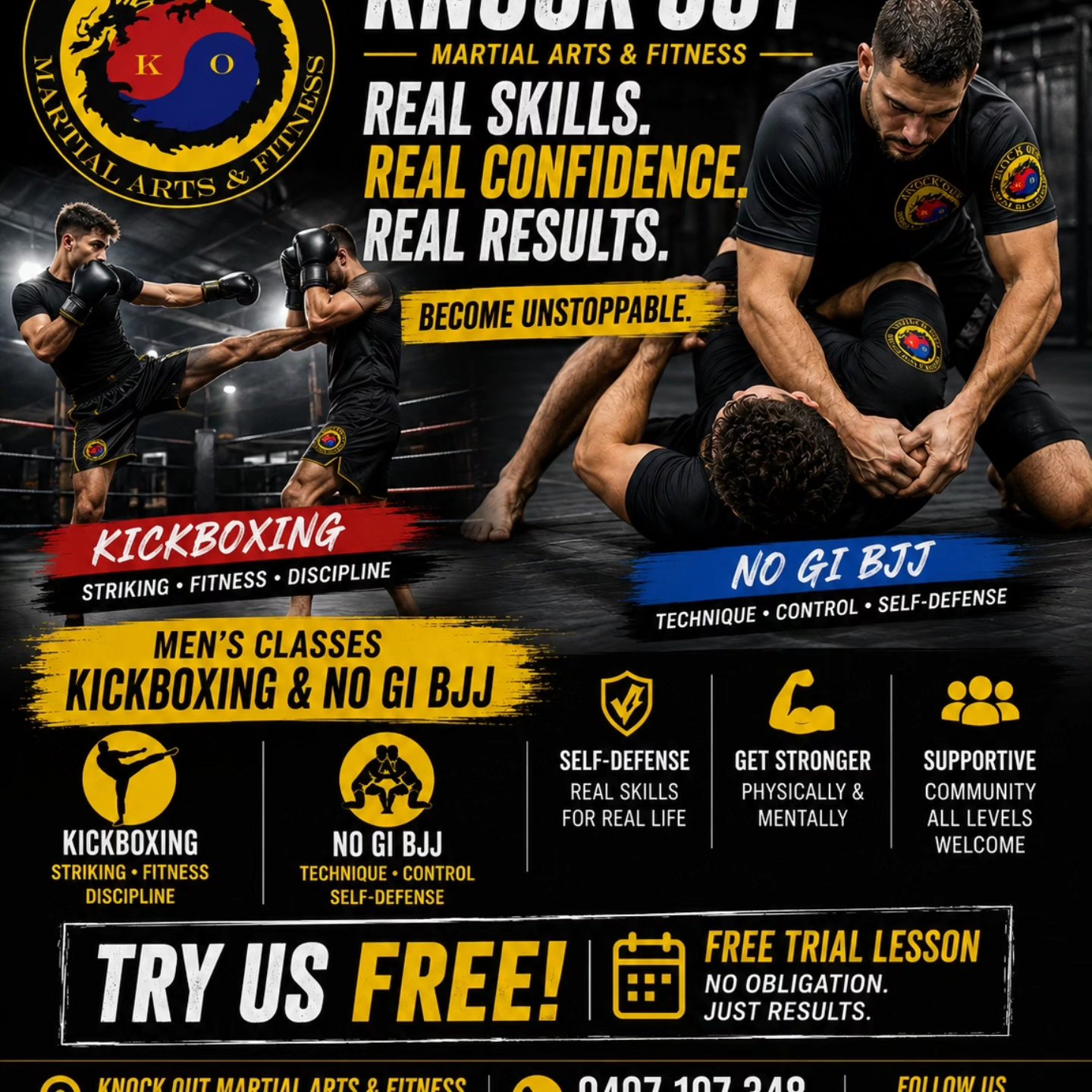 KnockOut Martial Arts and Fitness Facebook ad