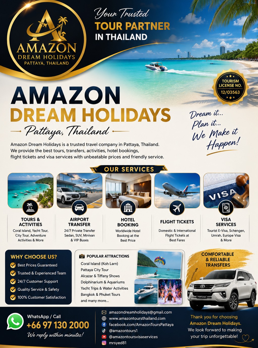 Amazon Dream Holidays Pattaya Facebook ad: WELCOME TO AMAZON DREAM HOLIDAYS, PATTAYA, THAILAND