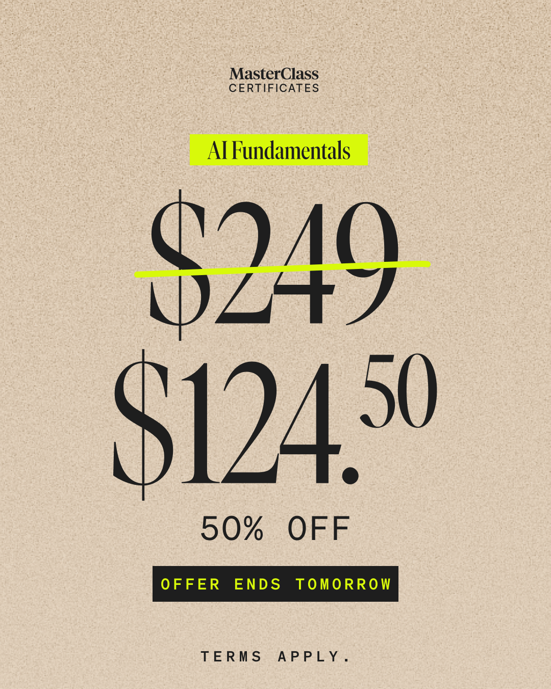 MasterClass Facebook ad