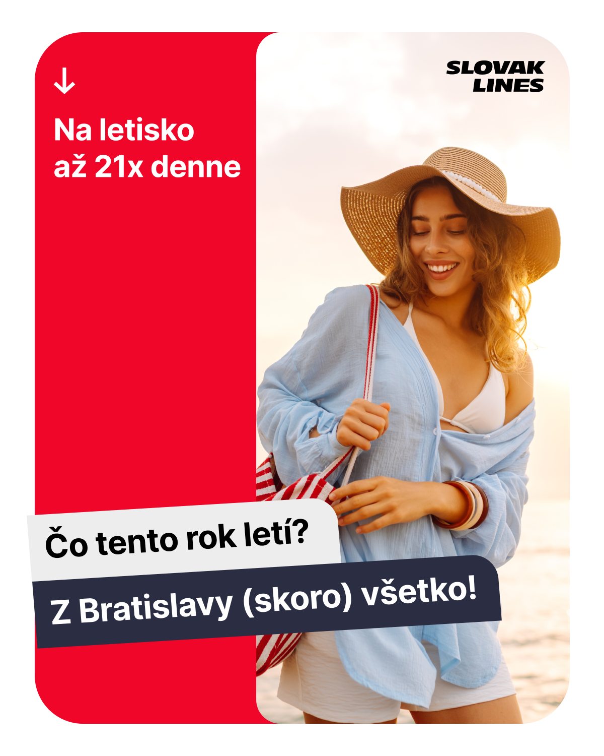 Slovak Lines Facebook ad: Predstav si, že pred dovolenkou neriešiš drahé parkovanie…