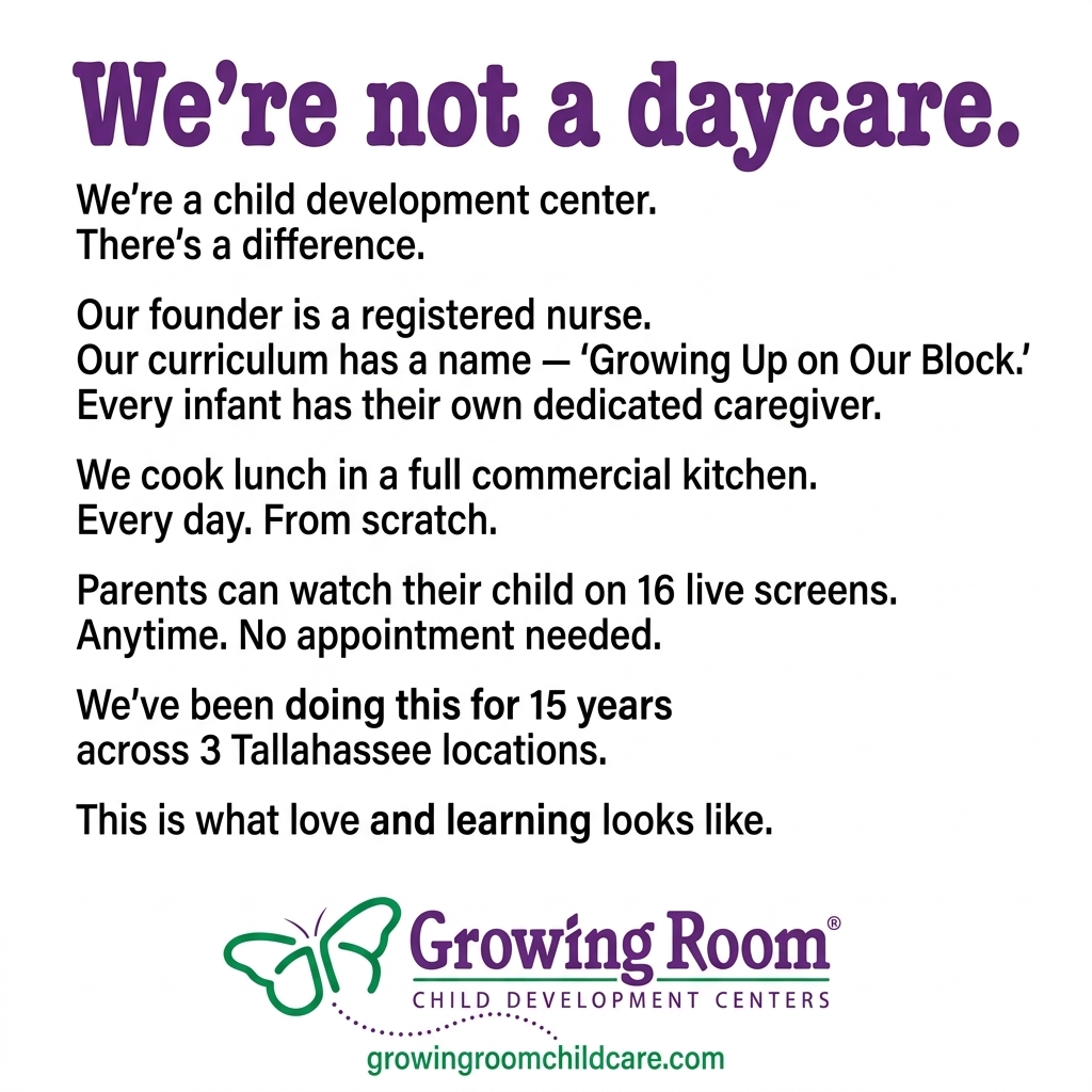 Growing Room Tallahassee Facebook ad: The Growing Room Standard