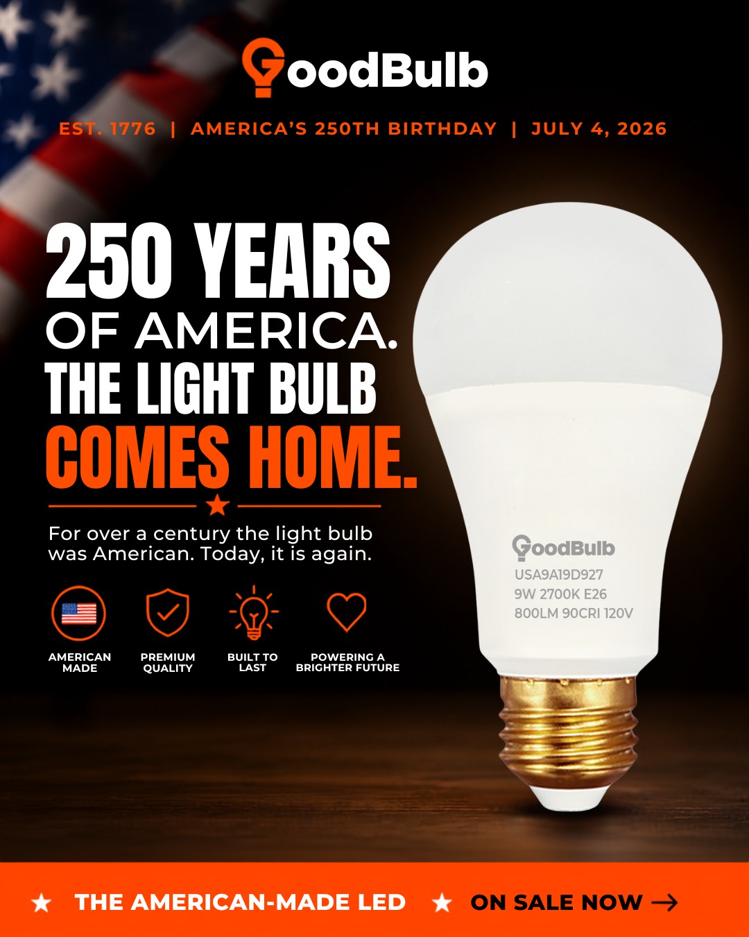 GoodBulb Facebook ad: America's Premium LED Light Bulb
