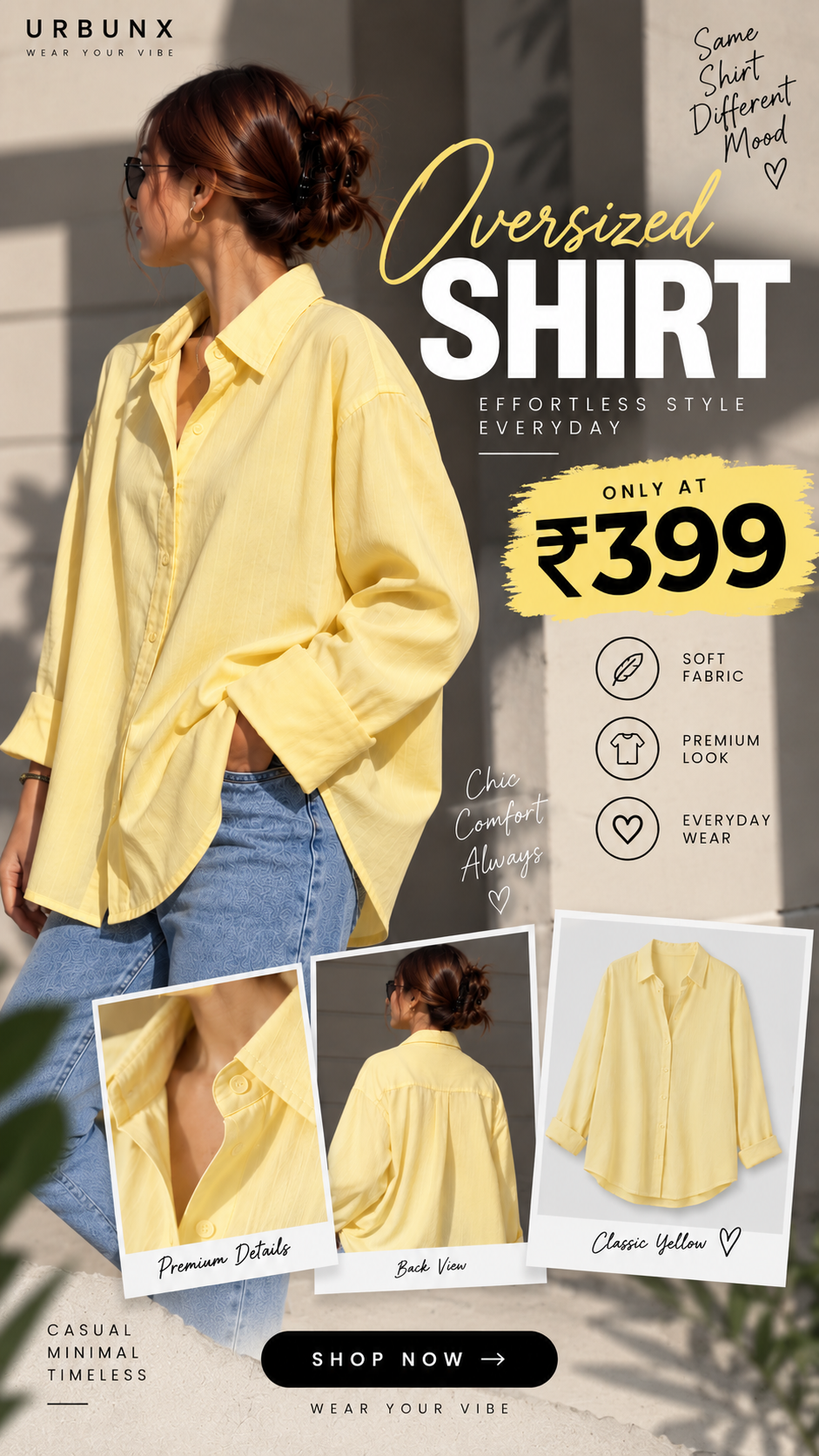 Urbunx Facebook ad: Shirts Starting at ₹399