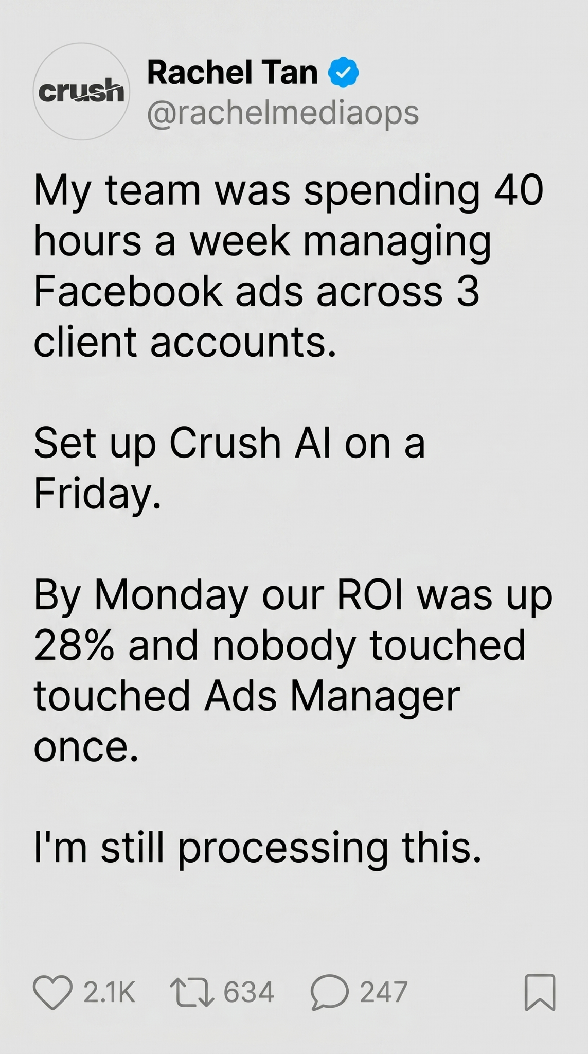 trycrush.ai Facebook ad