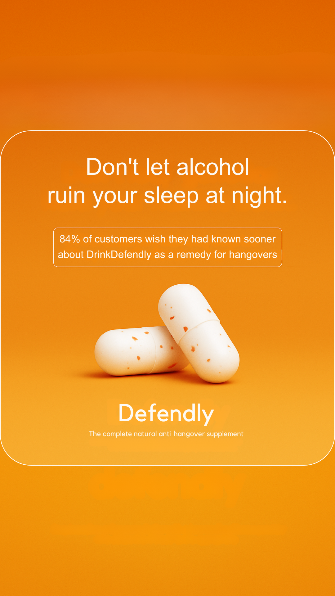 DrinkDefendly Facebook ad: Say Goodbye to Anxiety After Alcohol