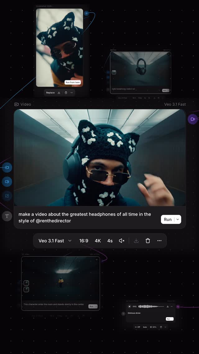 ElevenLabs Facebook ad: Been playing with @elevenlabsio node-based tool, Flows and…
