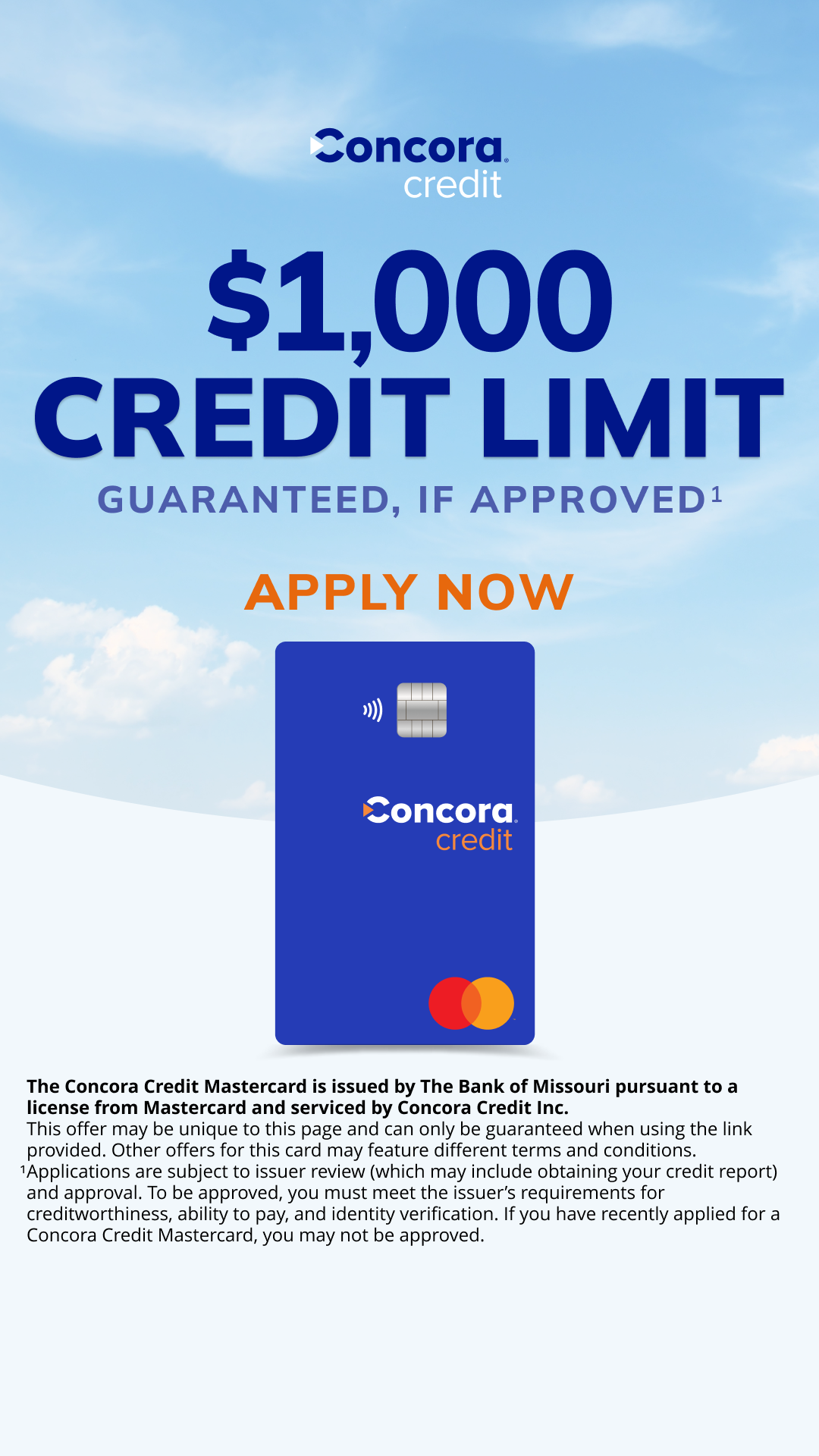 Concora Credit Facebook ad: A Card That Puts You In Charge
