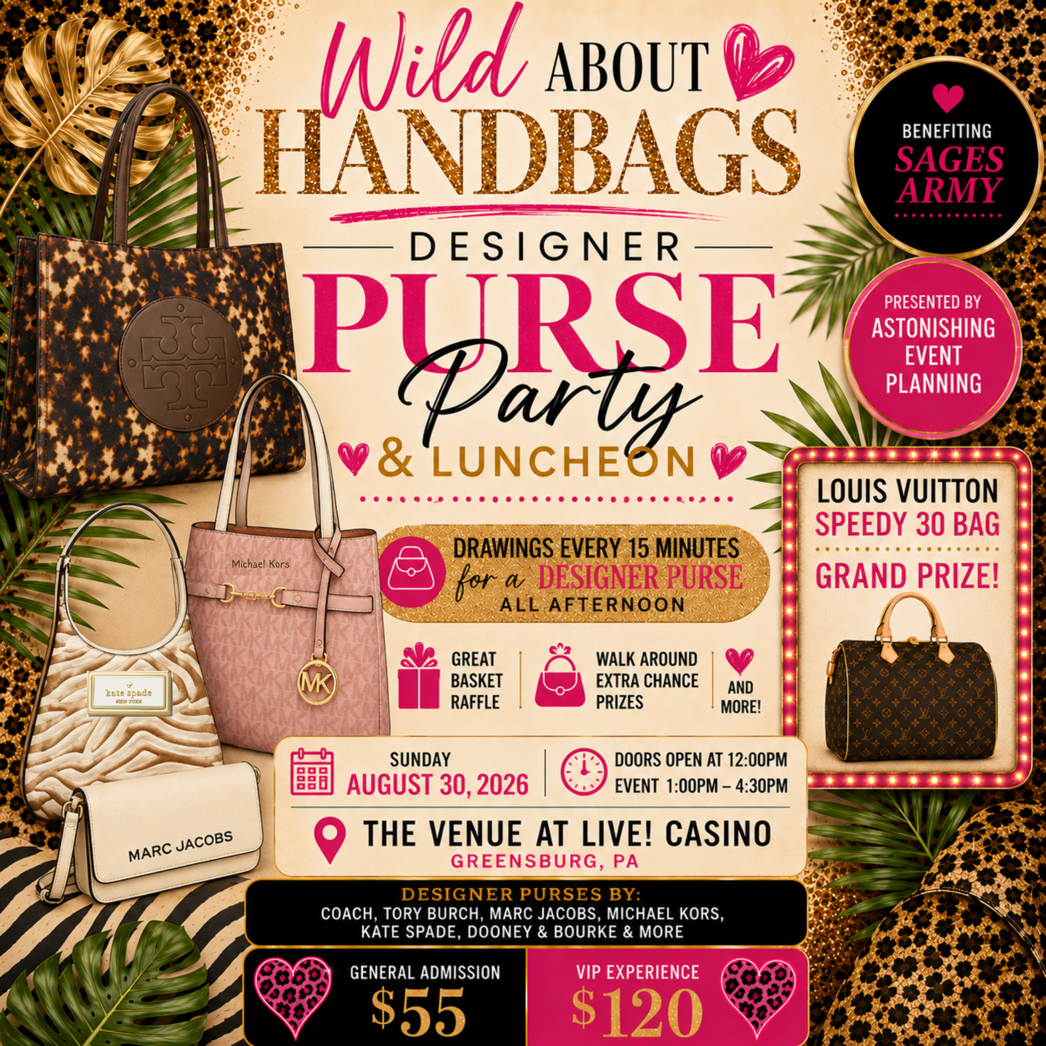 Astonishing Event Planning Facebook ad: WILD ABOUT HANDBAGS