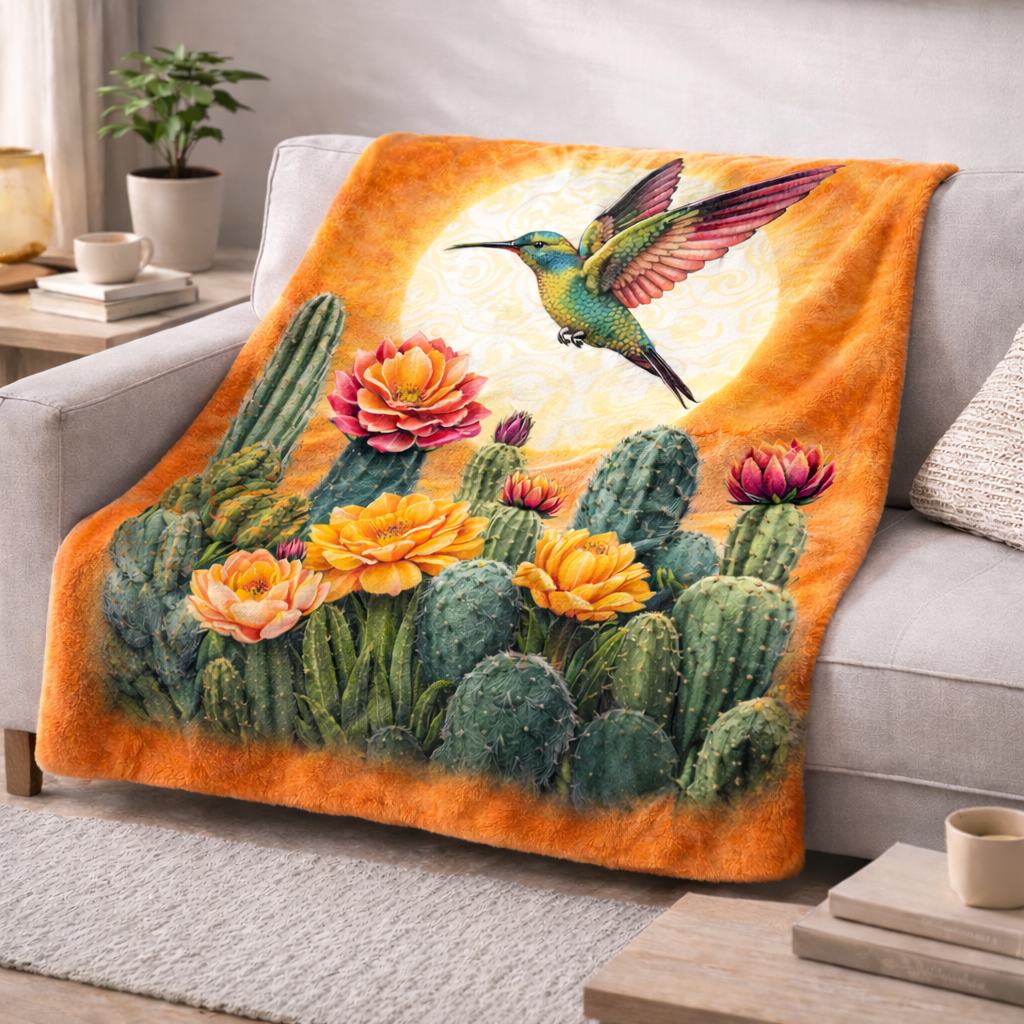 Kornae Facebook ad: Desert Hummingbird QA1202001CL Faux Fur Throw Blanket