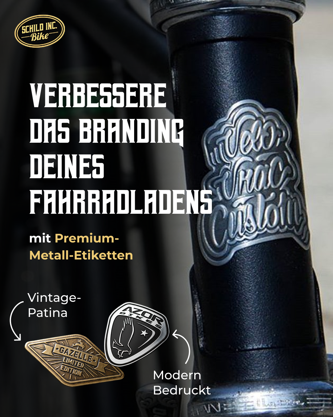 Schild Inc. Facebook ad: Heben Sie Ihren Bike Shop hervor