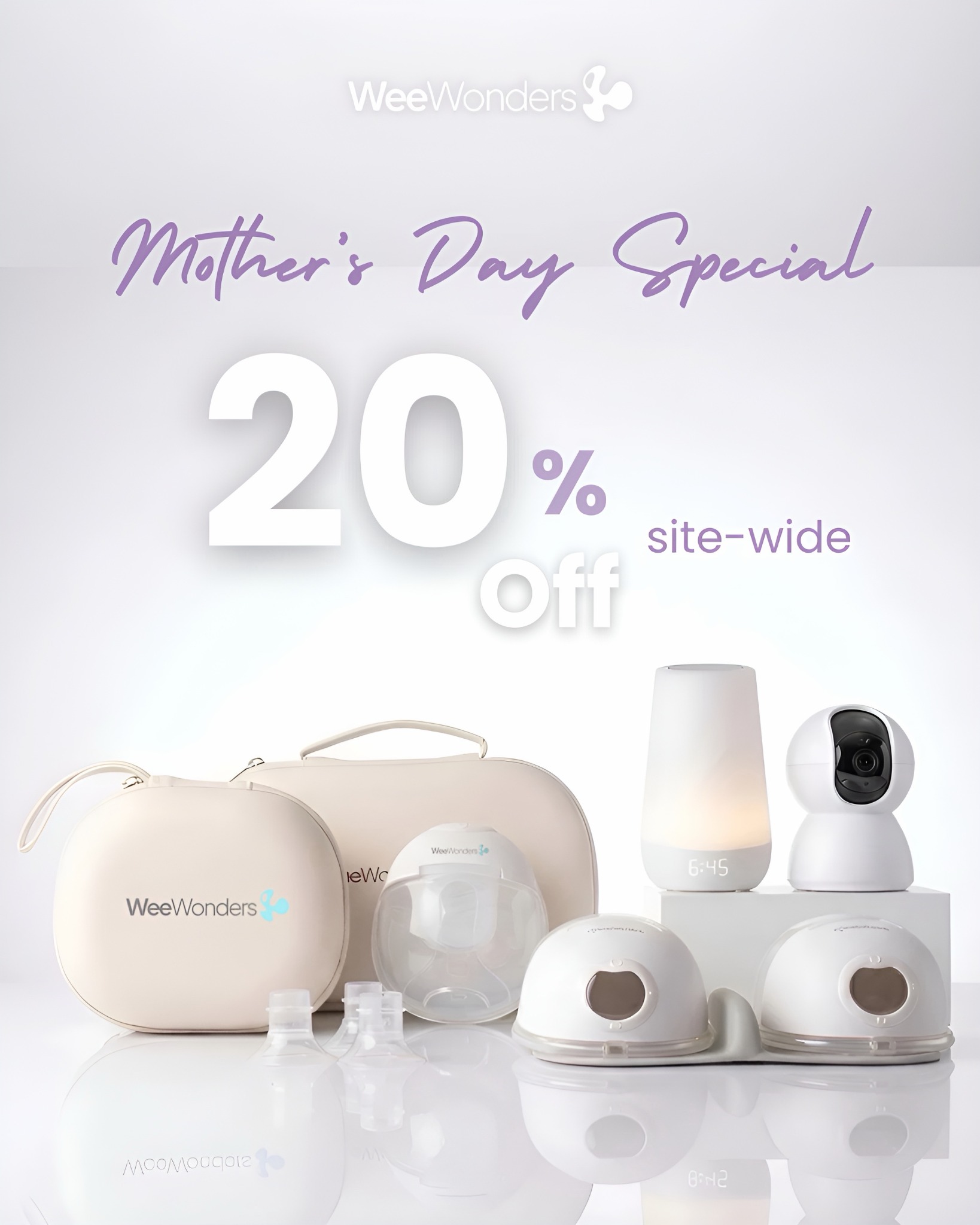 WeeWonders Facebook ad: STRONGMOM, 20% Off for Every Strong Mom
