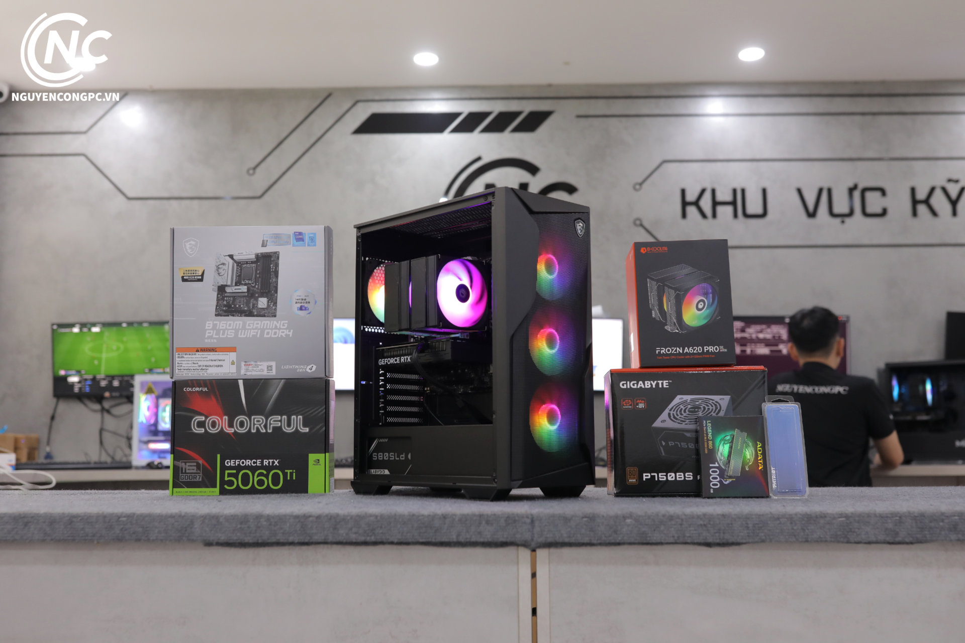 Nguyễn Công PC Facebook ad: CORE i5-14600KF + RTX 5060 Ti 16GB, CẤU…
