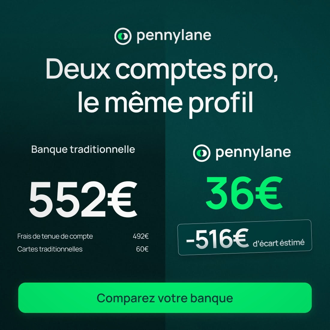 20 Minutes Facebook ad: Compte Pro connecté à votre Compta