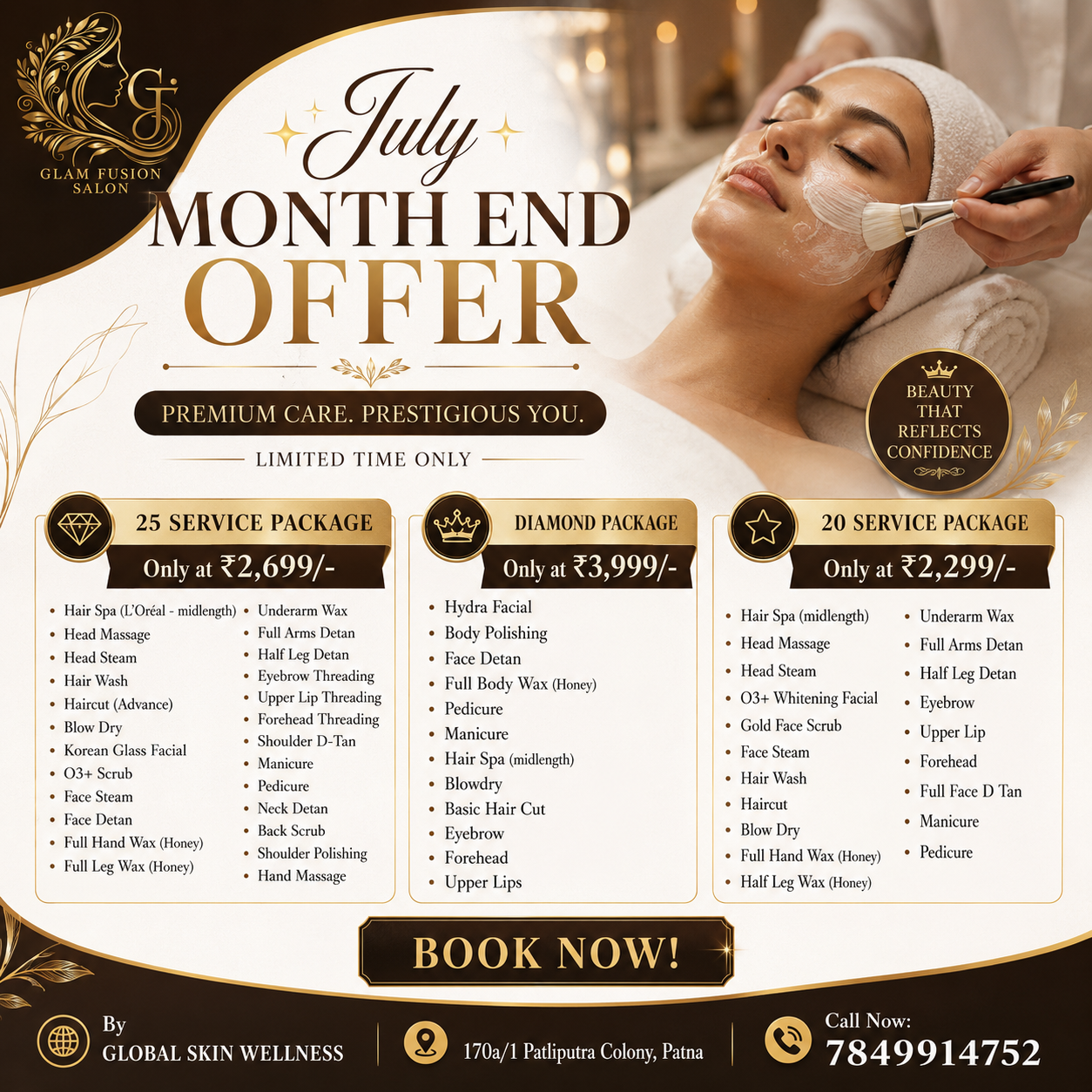 Glam Fusion Salon Patna Facebook ad: Book Appointment