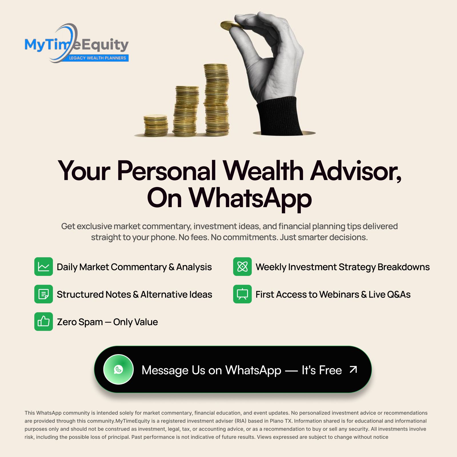 My Time Equity Facebook ad: Home | MyTimeEquity - Legacy Wealth Planners