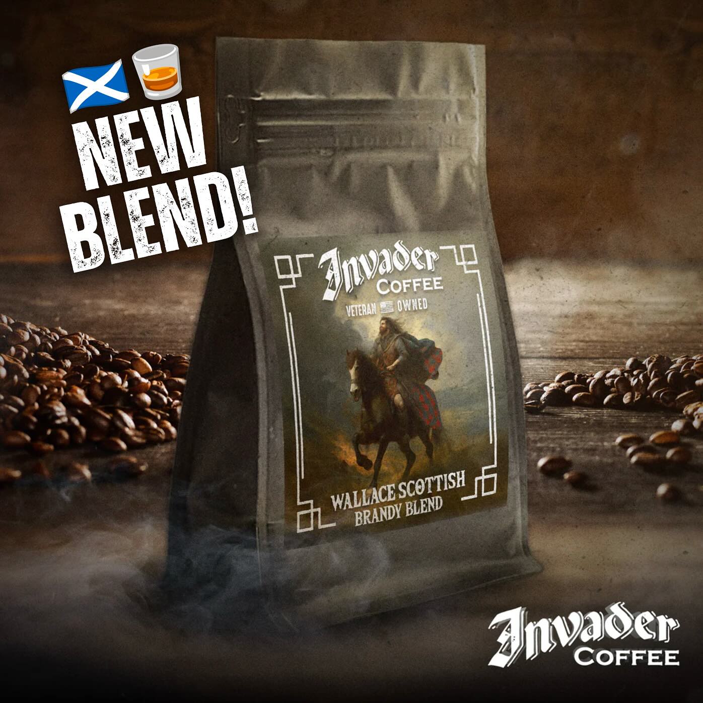 Invader Coffee Facebook ad: NEW - Wallace Scottish Brandy Blend