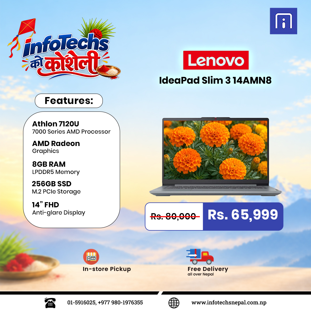 InfoTechs Nepal Facebook ad: दशैंको कोसेली, नयाँ Laptop सँगै!