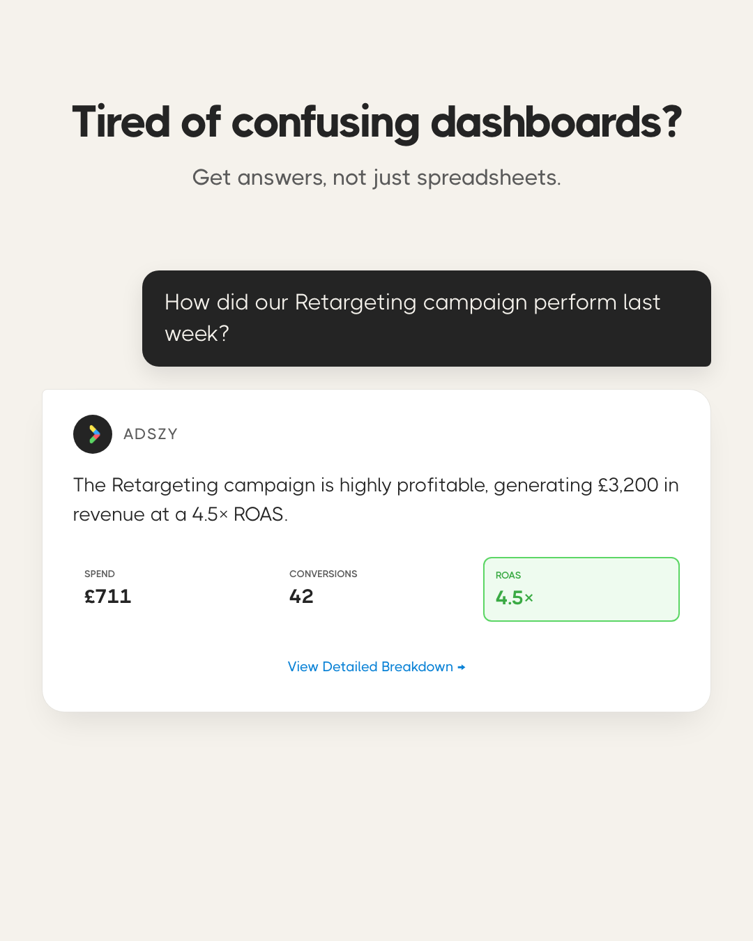 Adszy.ai Facebook ad: Start free trial