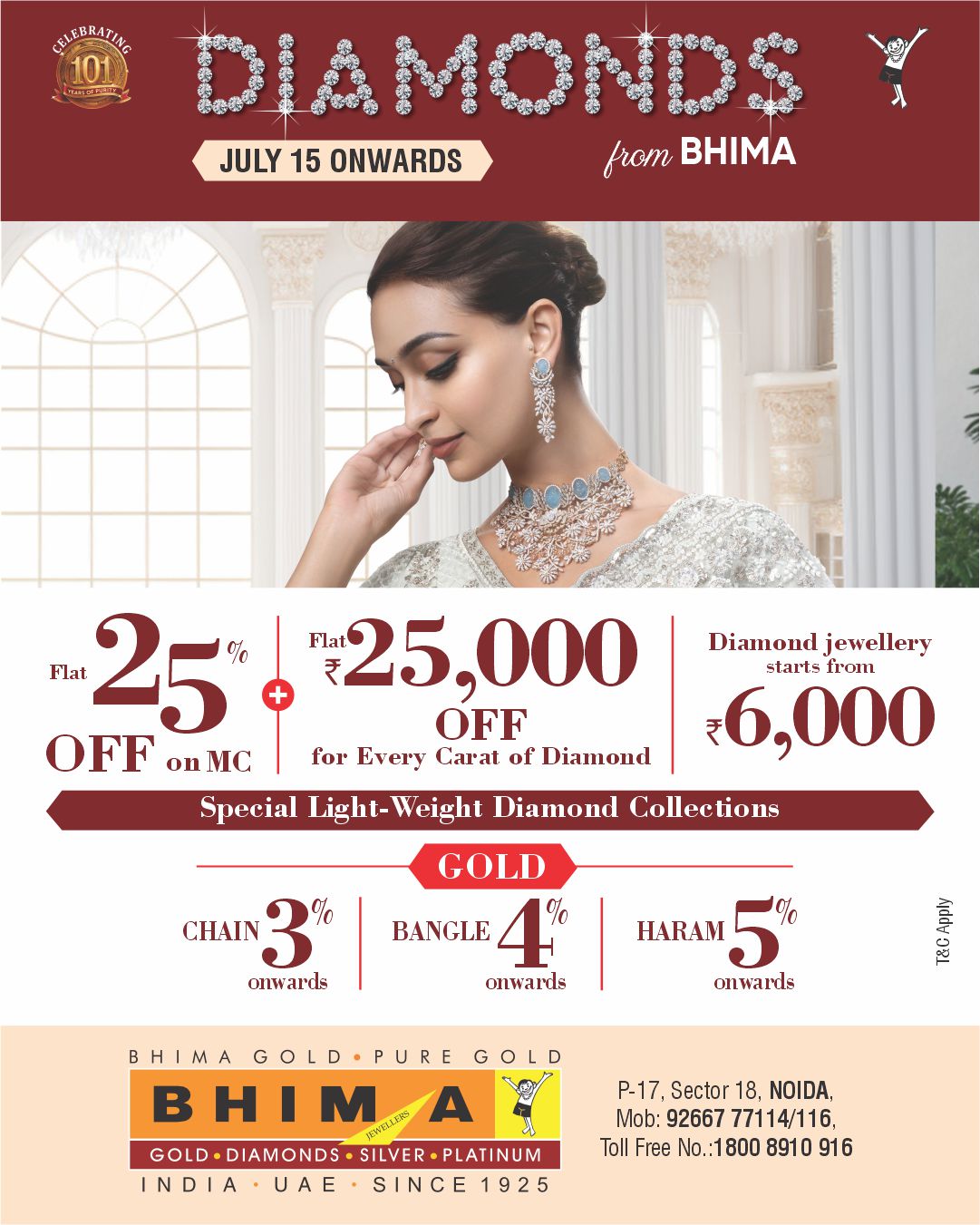 Bhima Jewellery Noida Facebook ad: Diamond Jewellery starts from ₹6,000