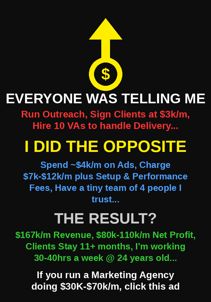 Matej Otys Facebook ad: $100k/m Profit Agency