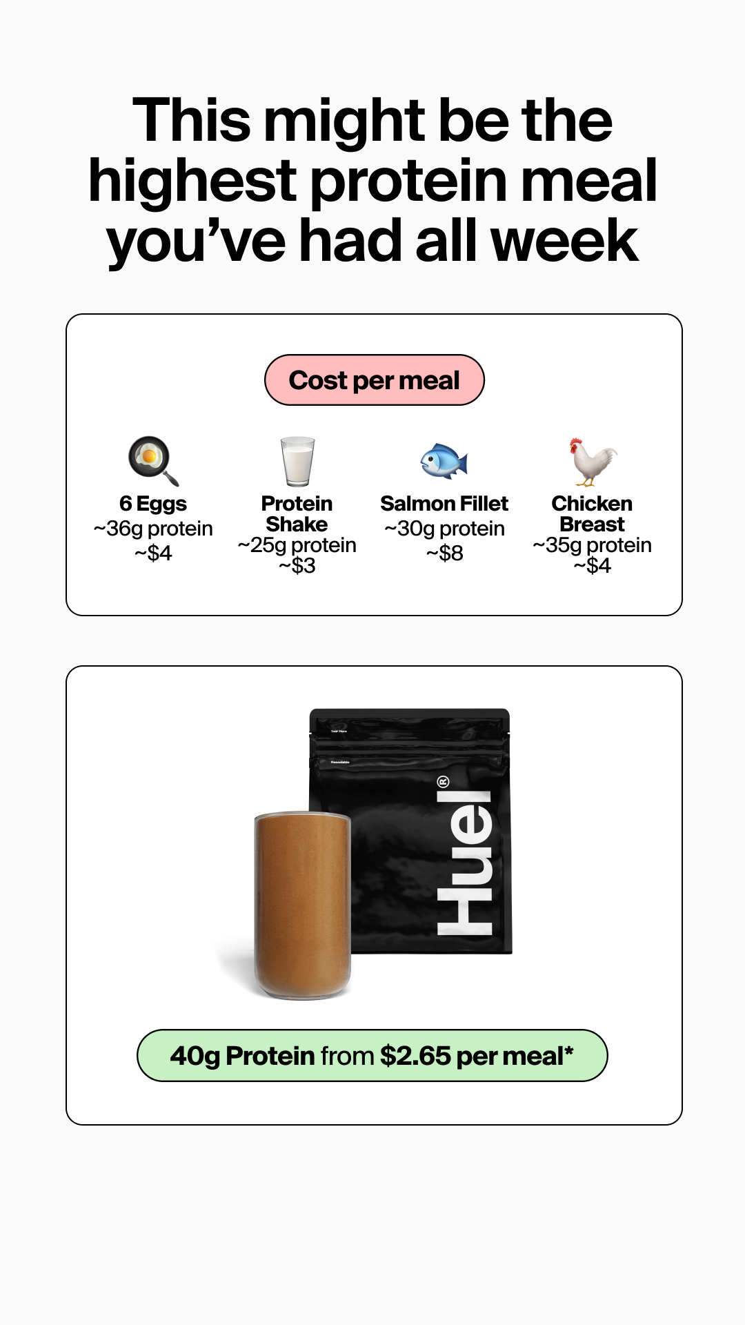 Huel Facebook ad