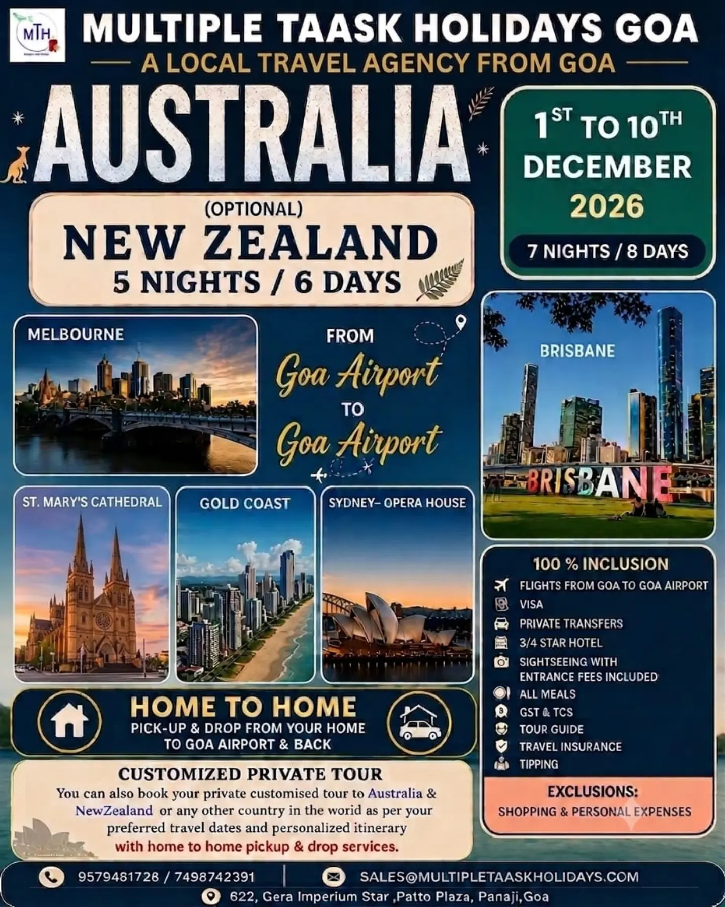 Multiple Taask Holidays Facebook ad: *Australia (New Zealand) | Balkans | Spain &…