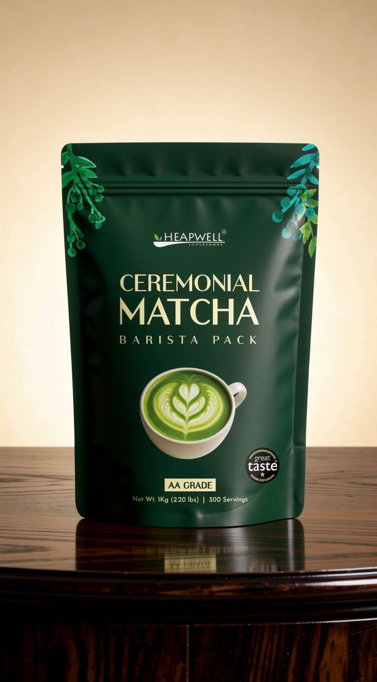 Heapwell Superfoods Facebook ad: Ceremonial Matcha for Premium Menus
