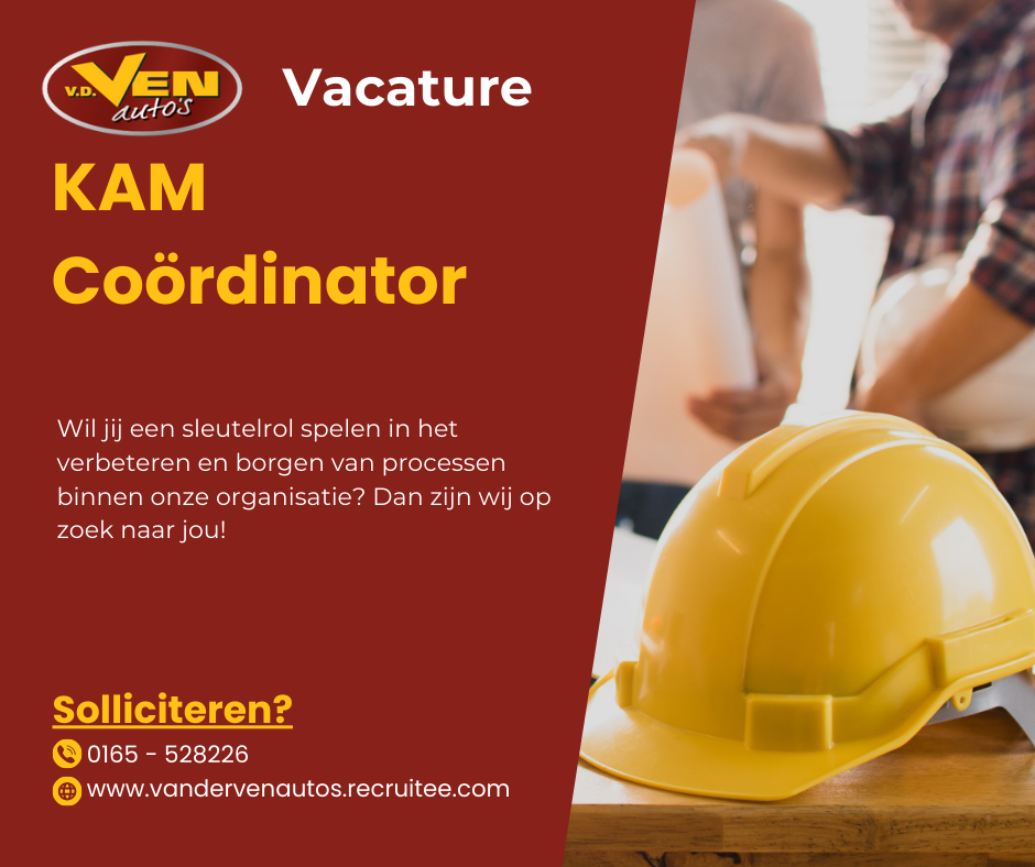 Van der Ven Auto's Facebook ad: Wij zijn op zoek naar: KAM Coördinator (24 - 40 uur)