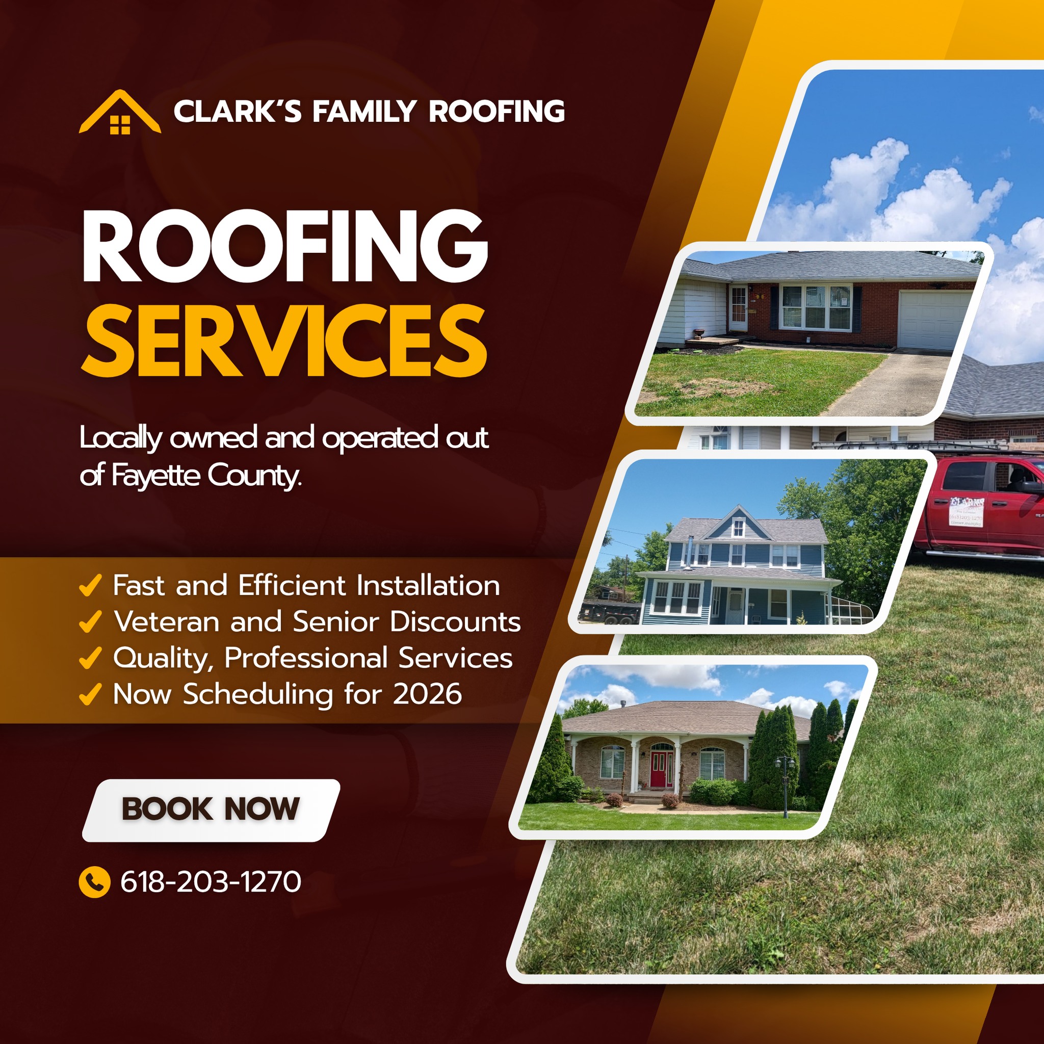 Clark's Family Roofing Facebook ad