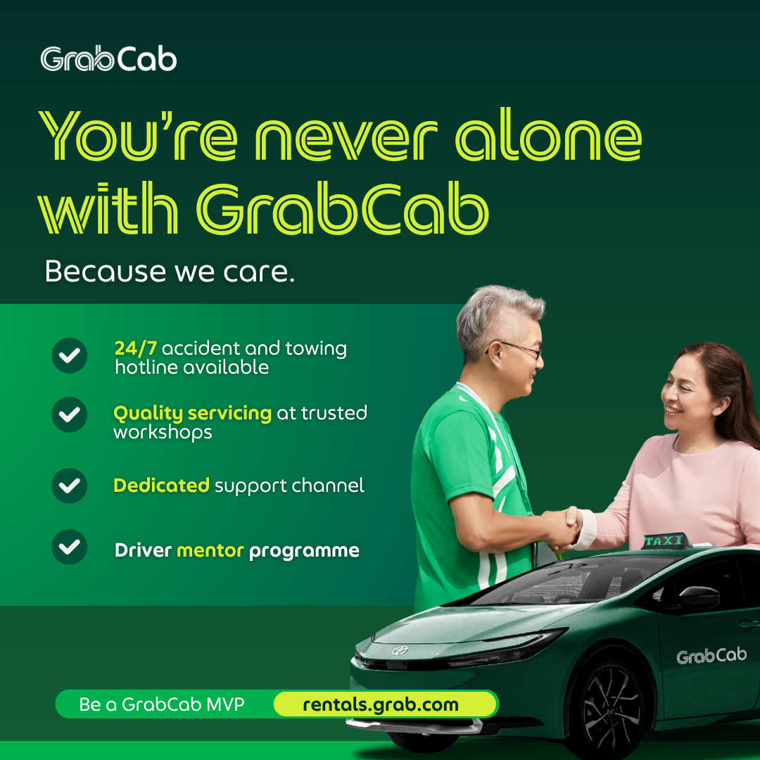 GrabCab Facebook ad: You're never alone with GrabCab!