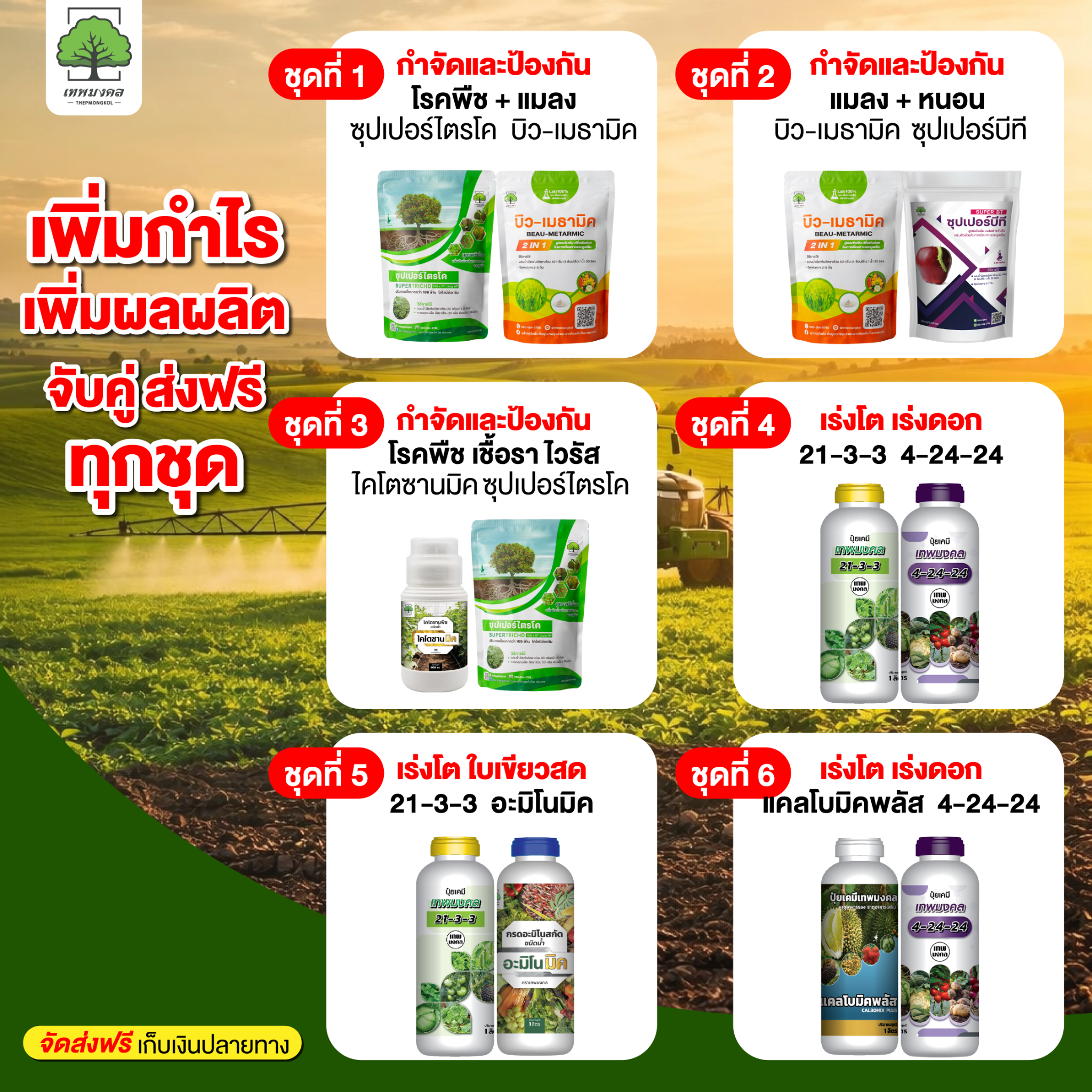 สินค้าการเกษตร เพื่อเกษตรกรไทย ตราเทพมงคล Facebook ad