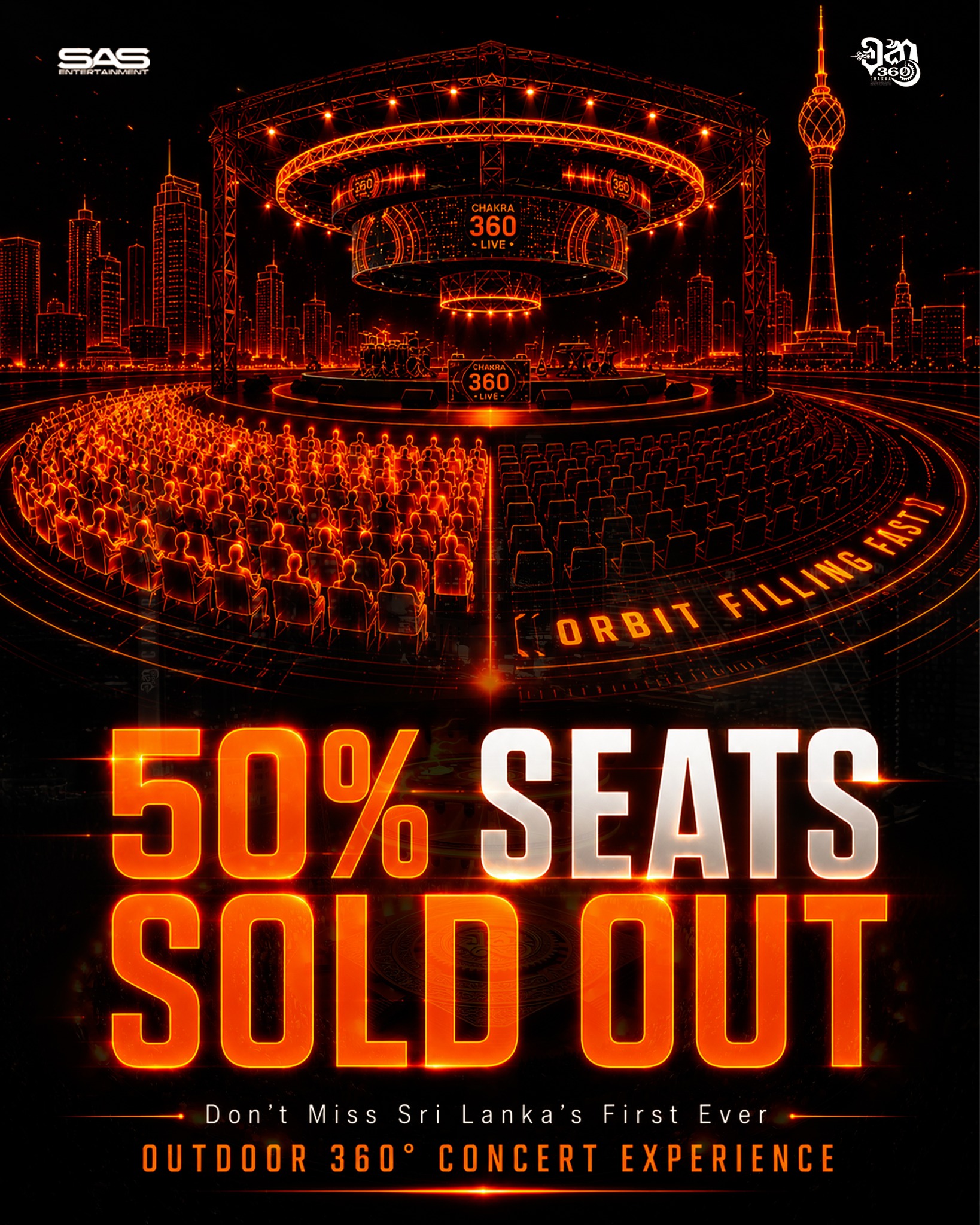Chakra - Live in 360 Facebook ad: ඔයාගෙ CIRCLE එකේ තාම ORBIT Tickets ගත්තෙ නැති…