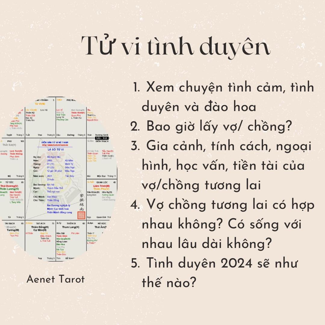 Aenet Tarot Facebook ad: XEM TỬ VI, CHỈ TAY, SOI ÂM, TIỀN…