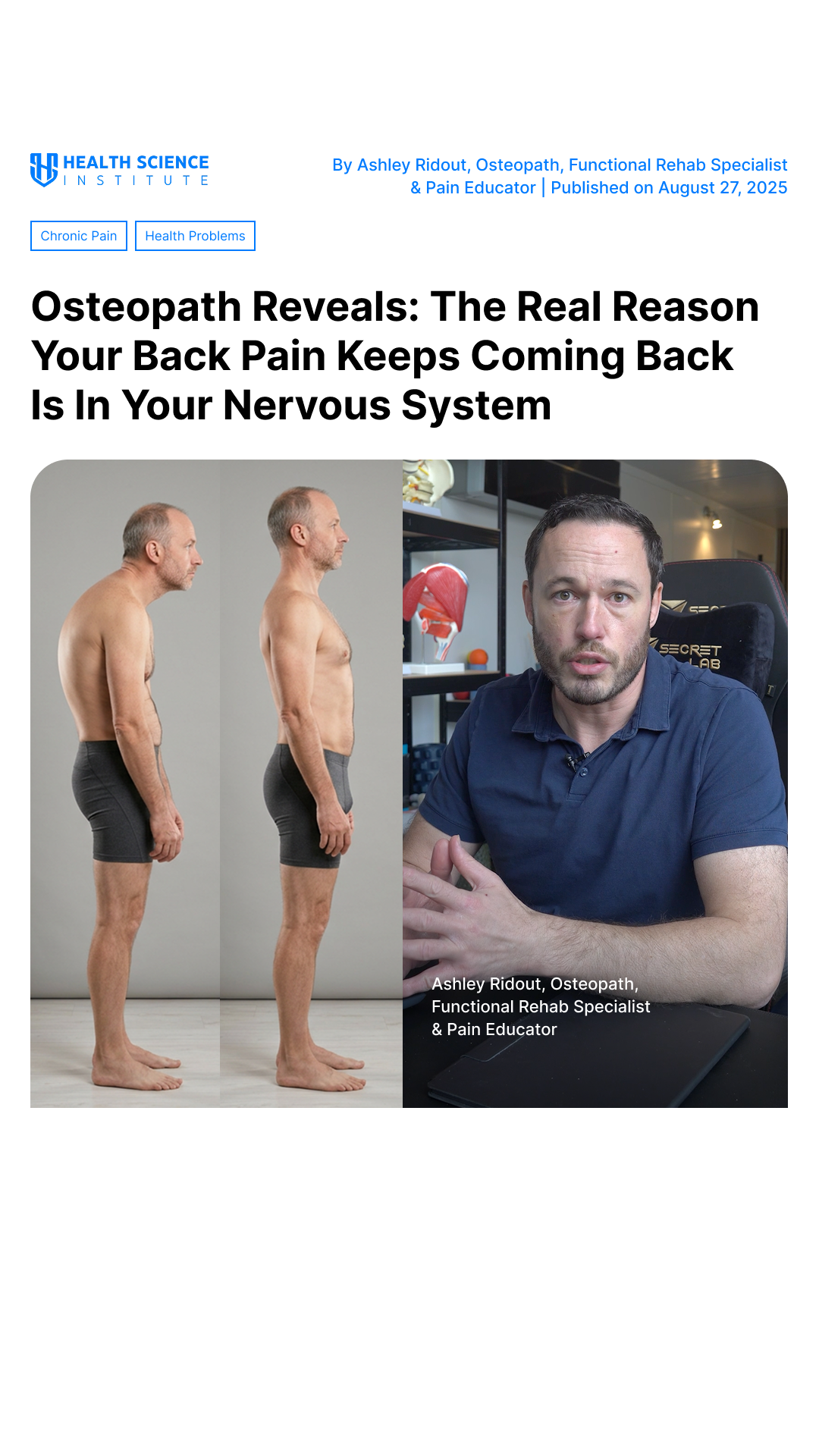 Ashley Ridout Osteopath Facebook ad