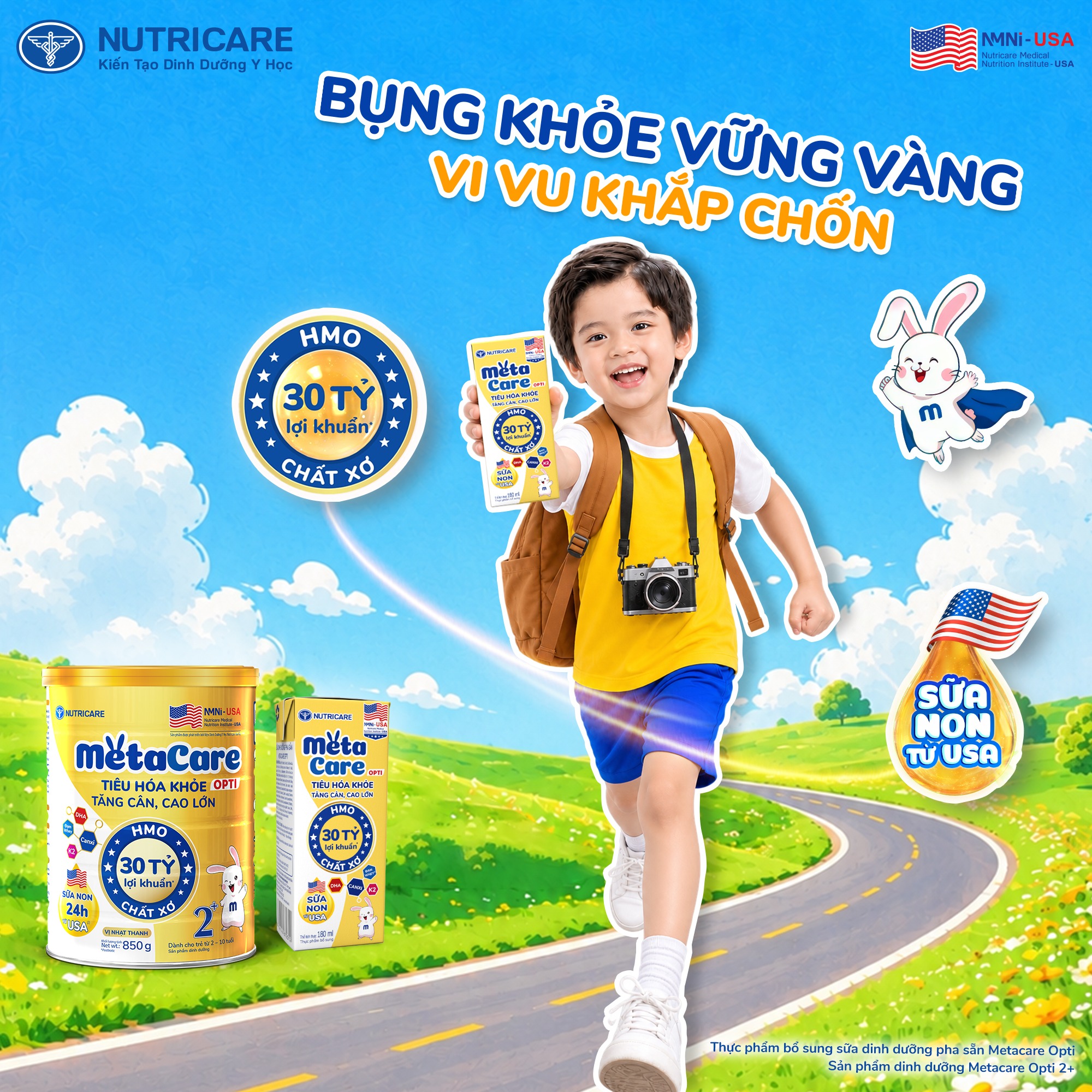 Metacare - Bé tăng cân, cao lớn Facebook ad: BỤNG KHỎE VỮNG VÀNG, VI VU KHẮP CHỐN