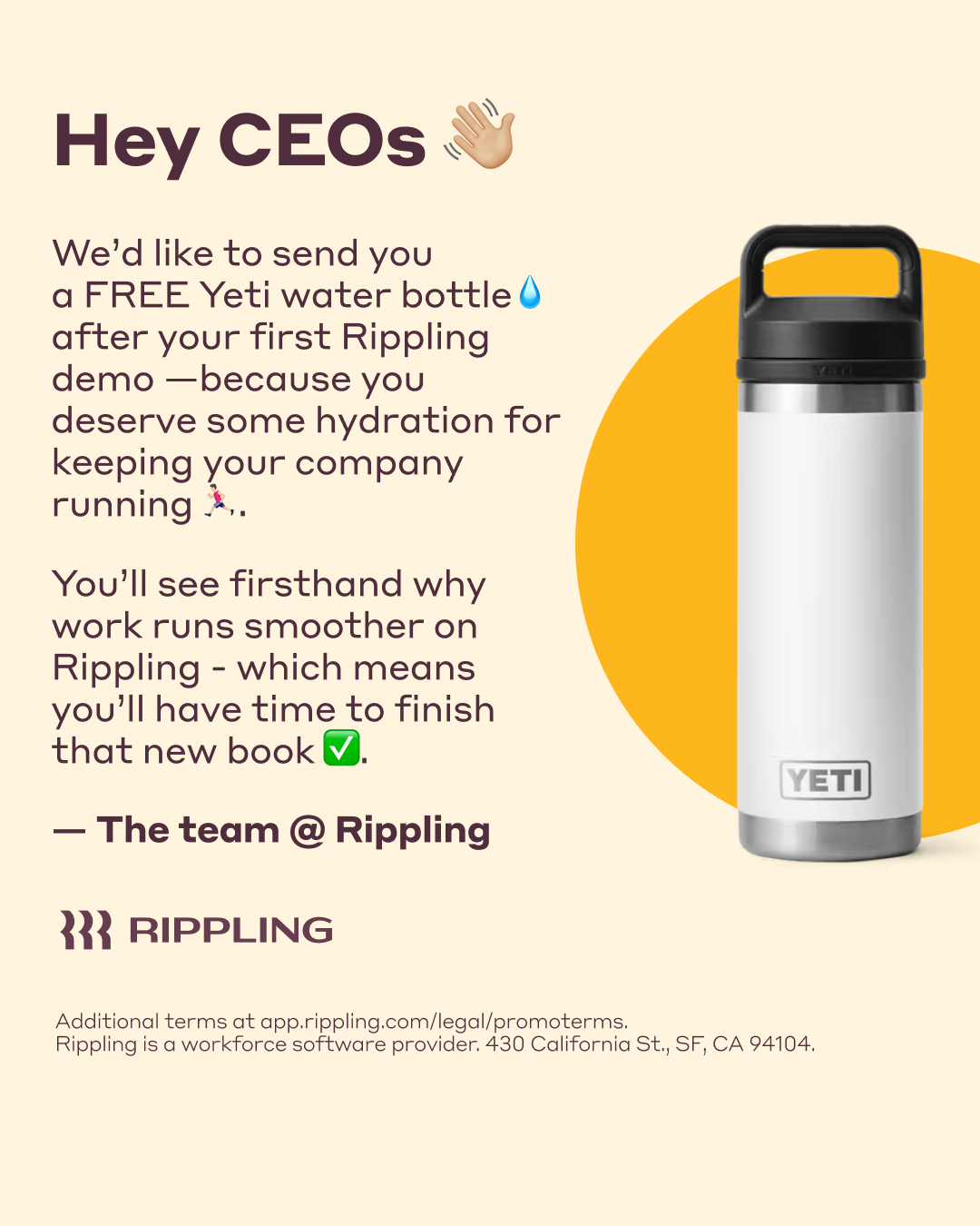 Rippling Facebook ad