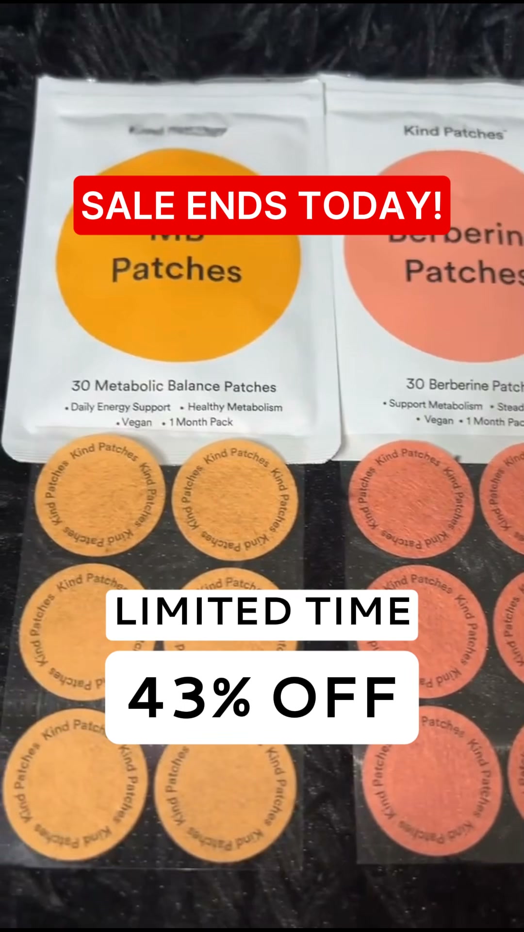 Kind Patches Facebook ad: Three Patches. Total Balance.