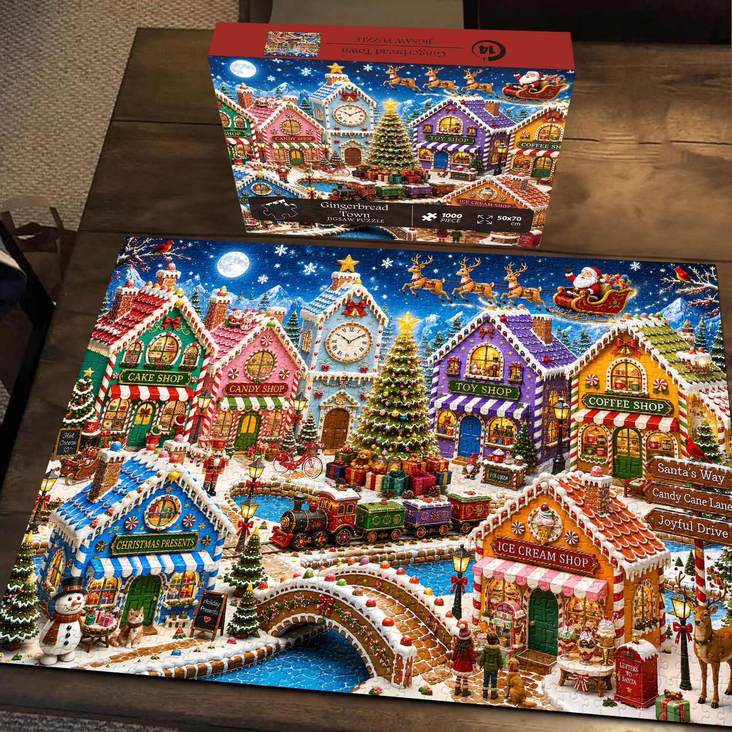 Bboldin Facebook ad: Gingerbread Town Jigsaw Puzzle 1000 Pieces