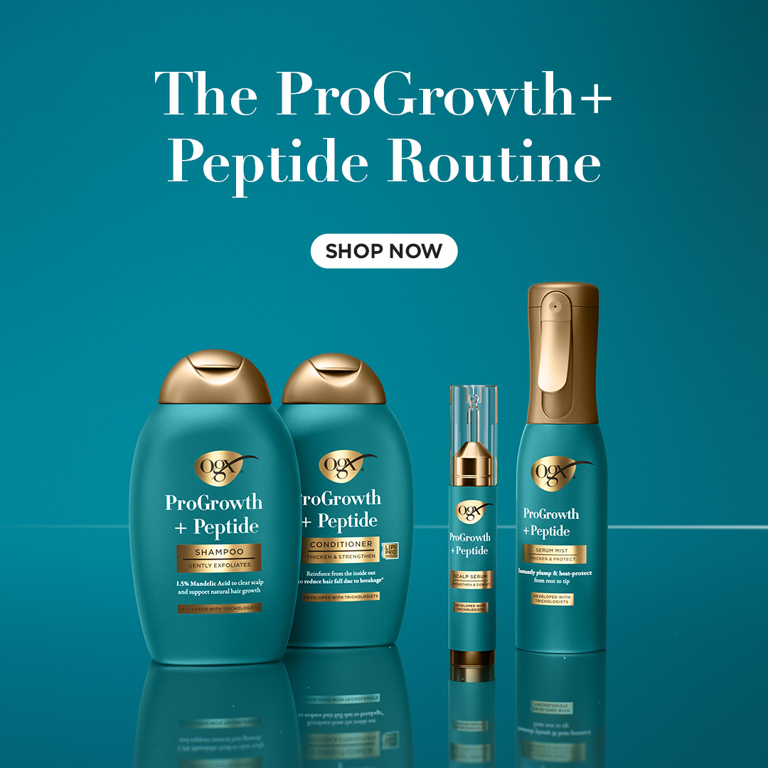 OGX Beauty Facebook ad: New ProGrowth range: for visibly thicker, fuller hair…