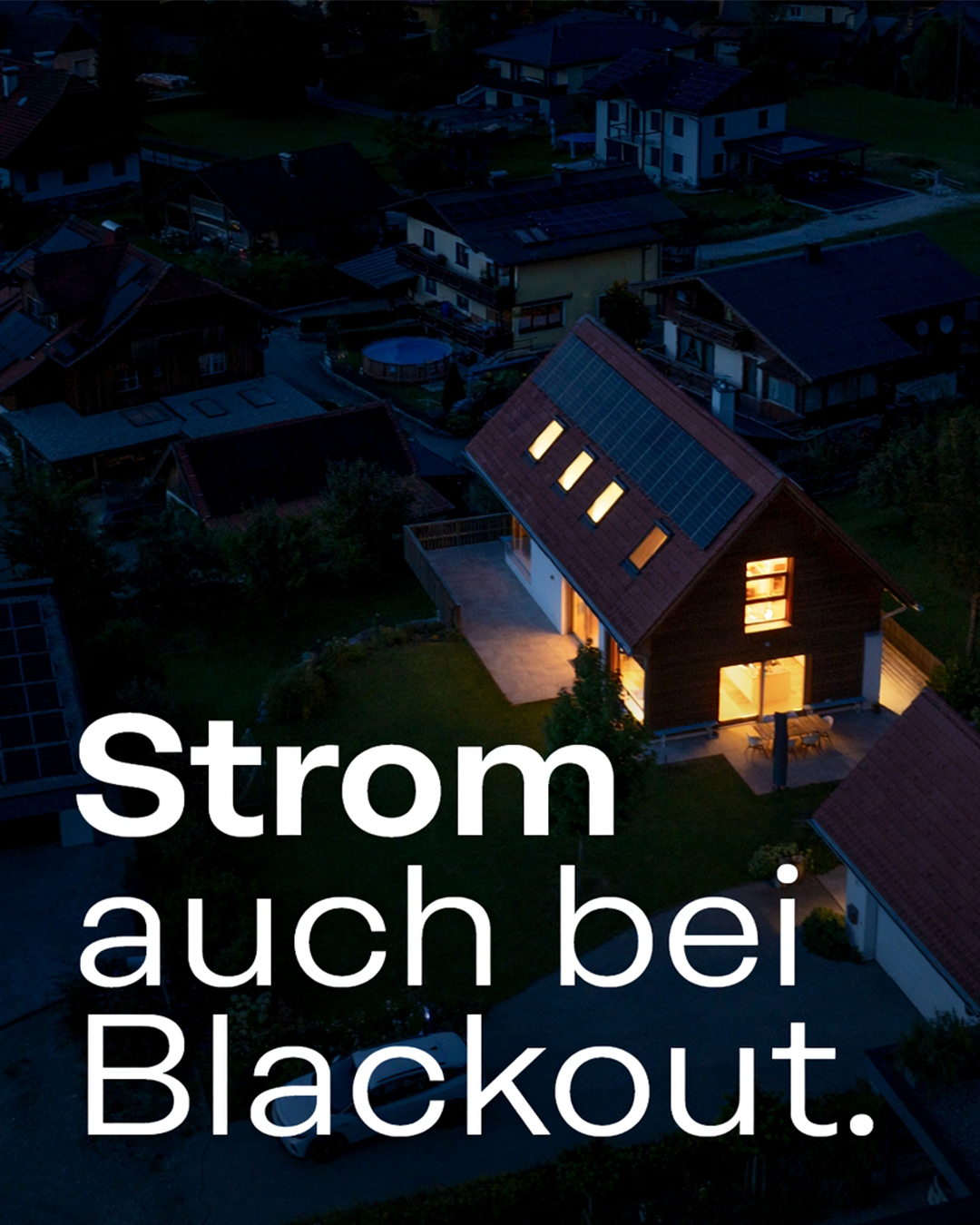 Fronius Deutschland Facebook ad: Bleib bei Stromausfällen versorgt
