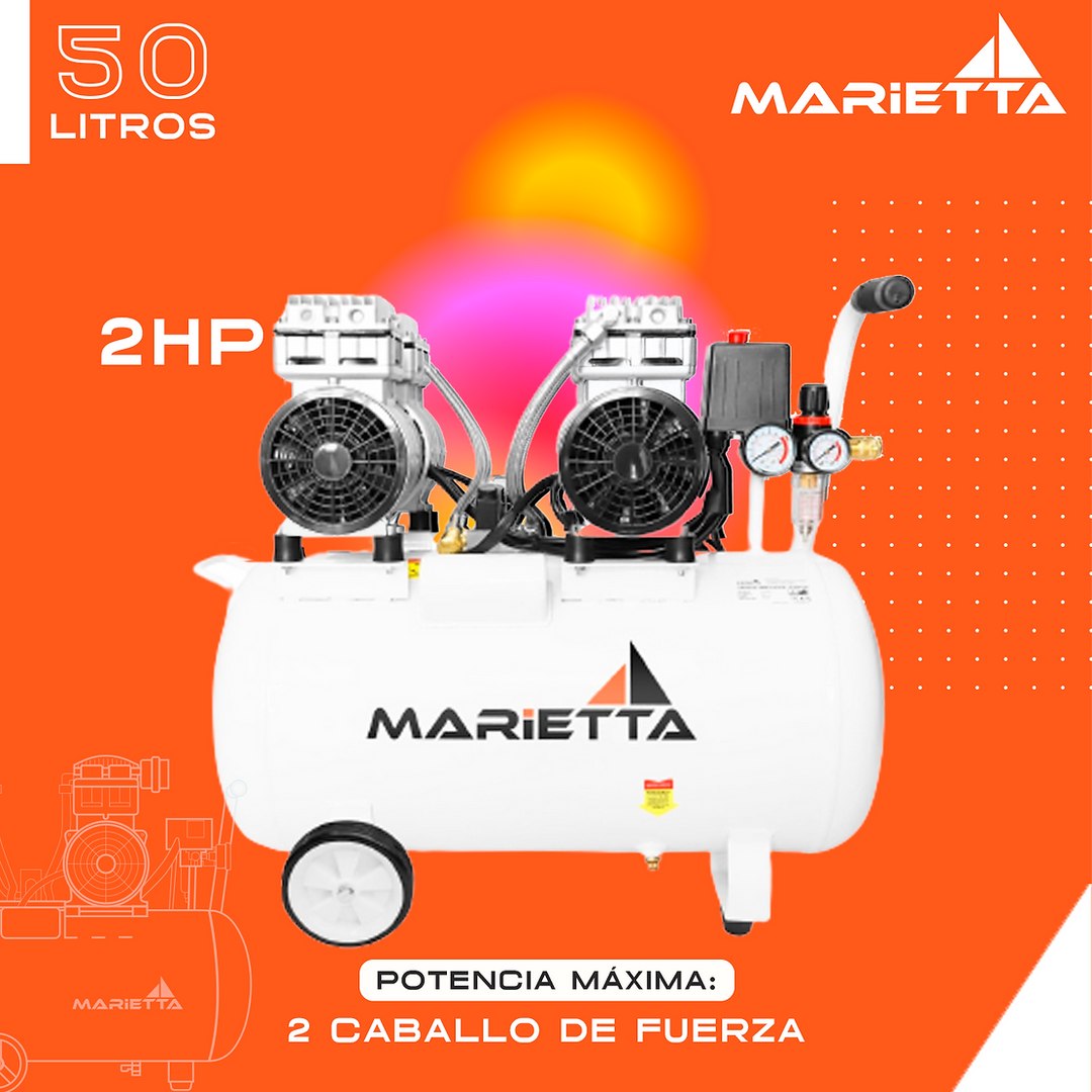 Marietta.tools Facebook ad: ¿Un compresor que NO despierta a los vecinos?