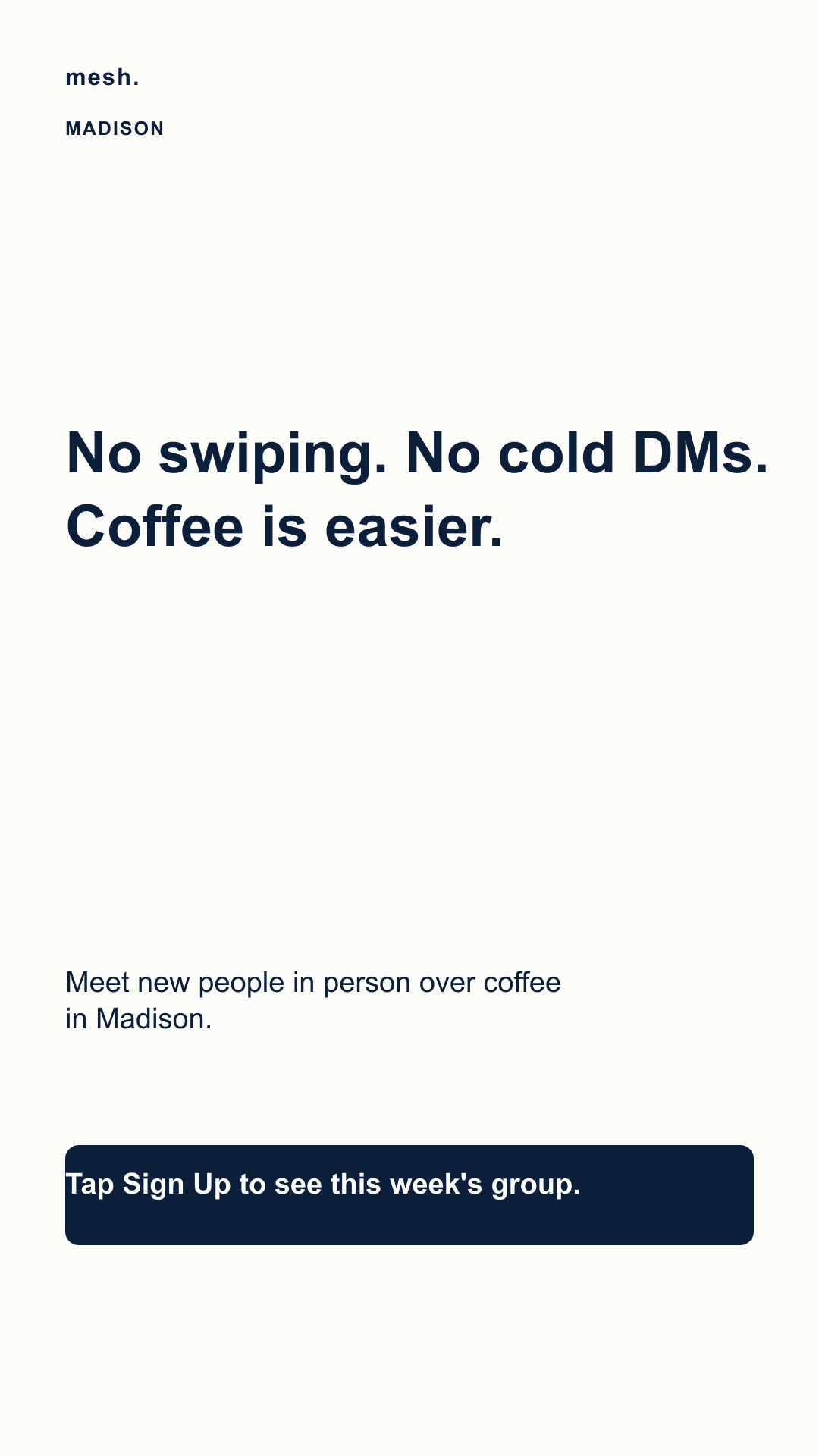 Mesh Local Facebook ad: Skip the DMs