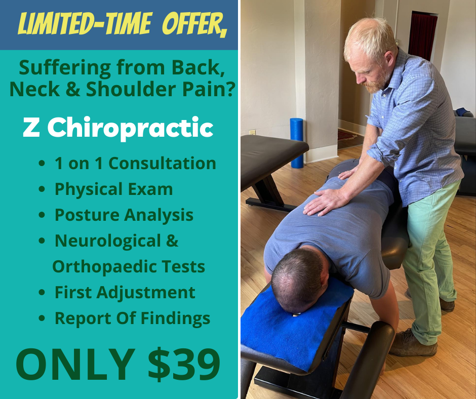 Z Chiropractic Facebook ad: $39 Neck and Back Pain Relief!