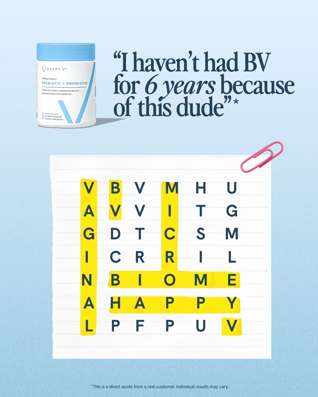 Happy V Facebook ad