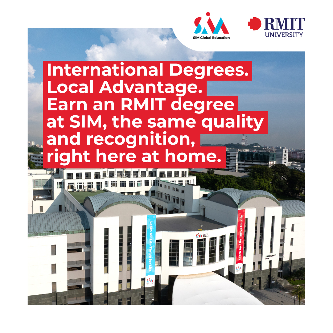 SIM Global Education, Singapore Institute of Management Facebook ad: Take your next step with SIM-RMIT.