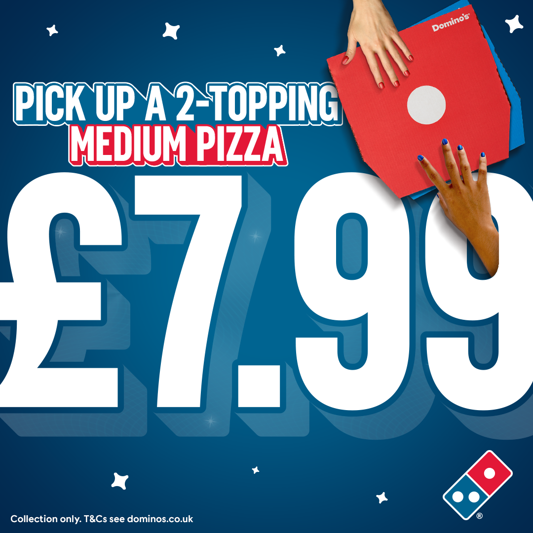 Domino's Pizza Facebook ad: Collect any size pizza for just £7.99 today!